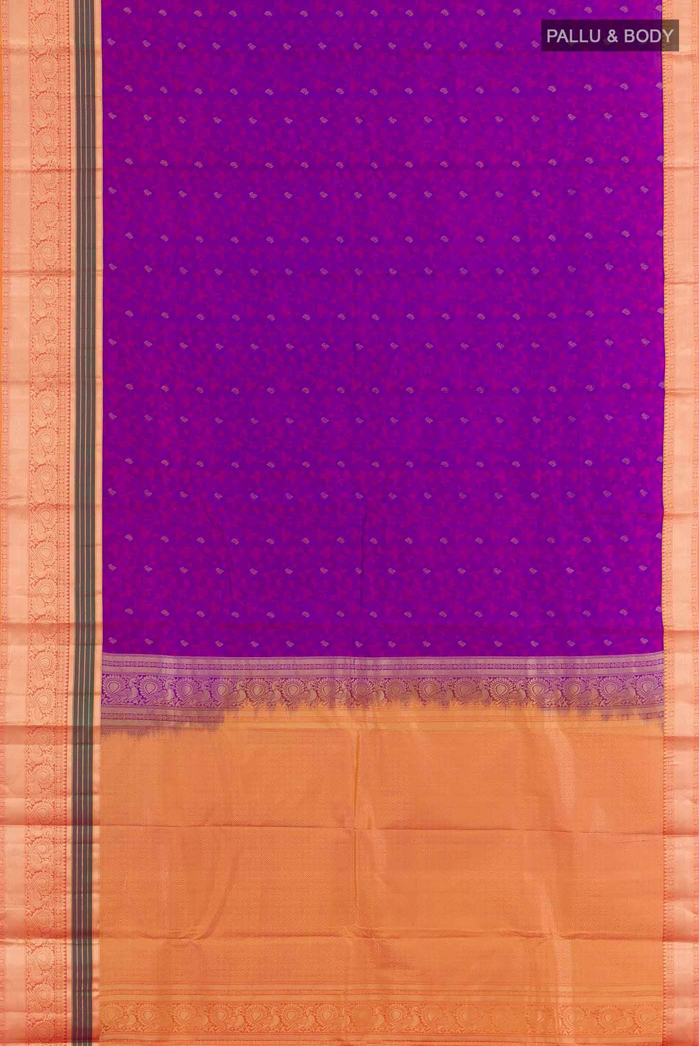 Purple Dual Tone Kanchipuram Silk Saree
