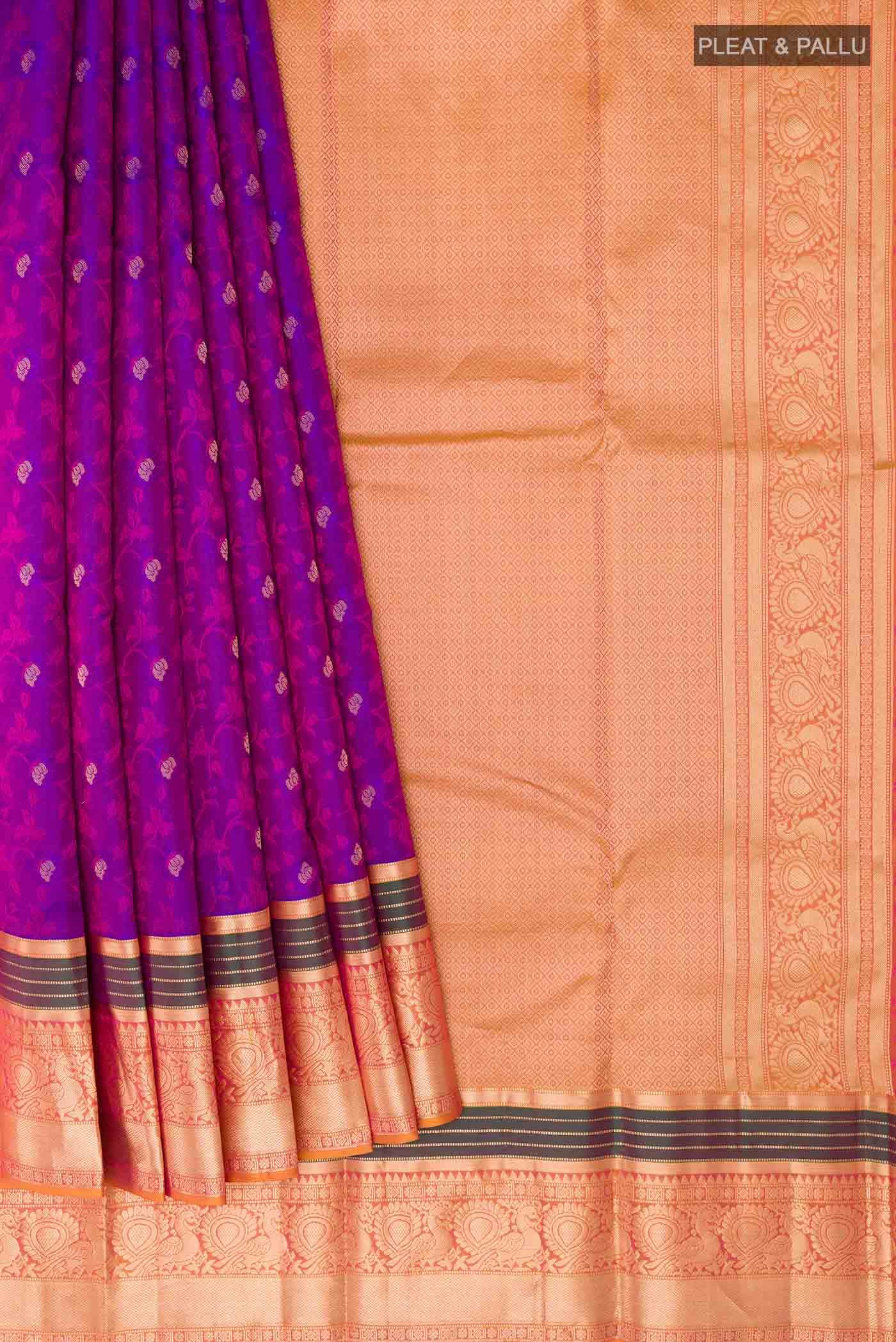 Purple Dual Tone Kanchipuram Silk Saree