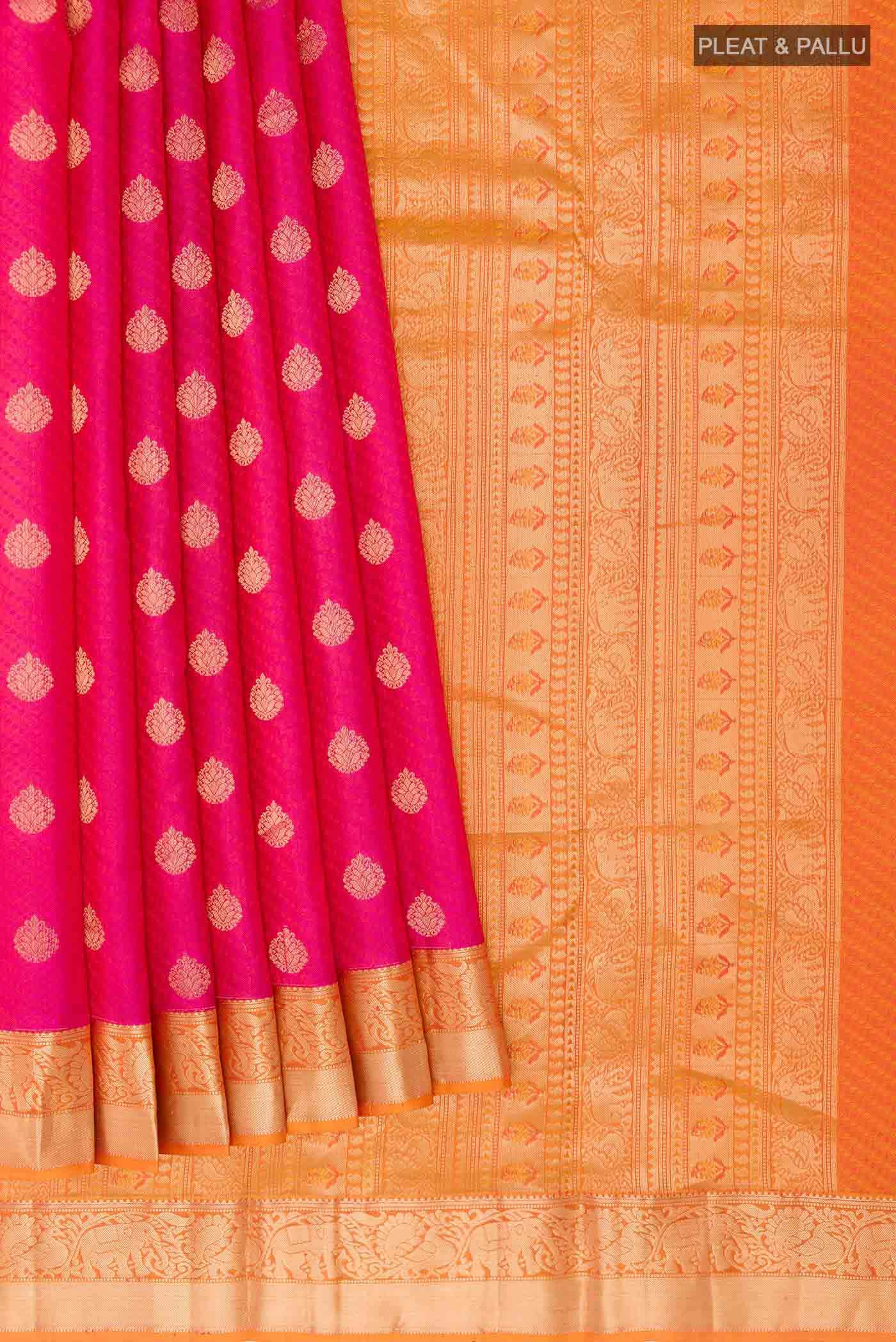 Pink Dual Tone Kanchipuram Silk Saree