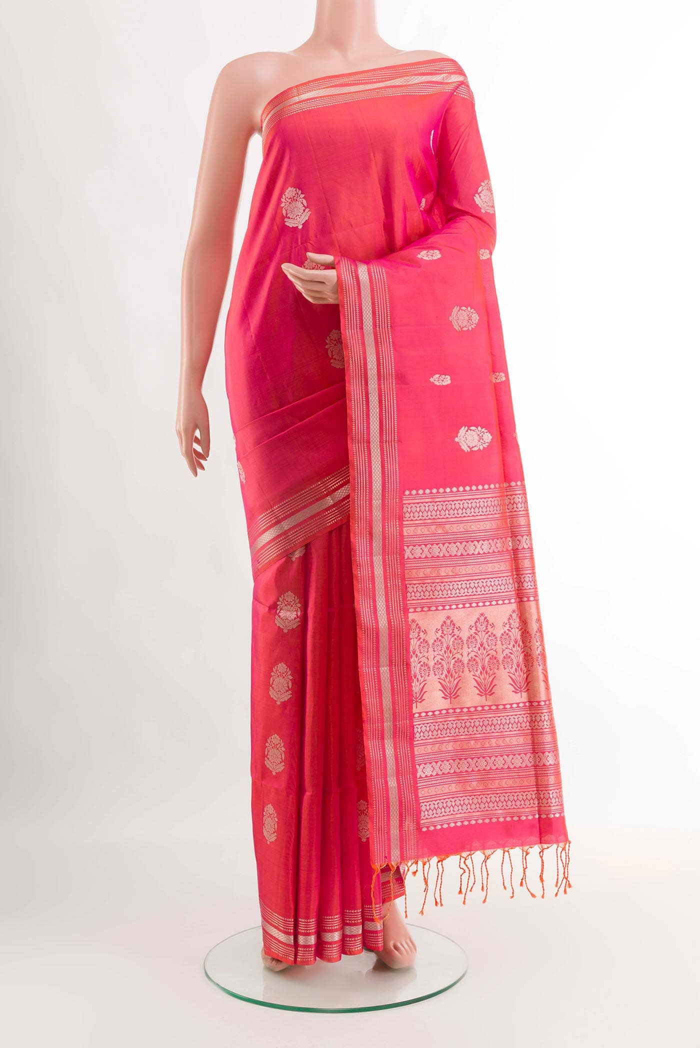Pink Dual Tone Soft Silk Saree