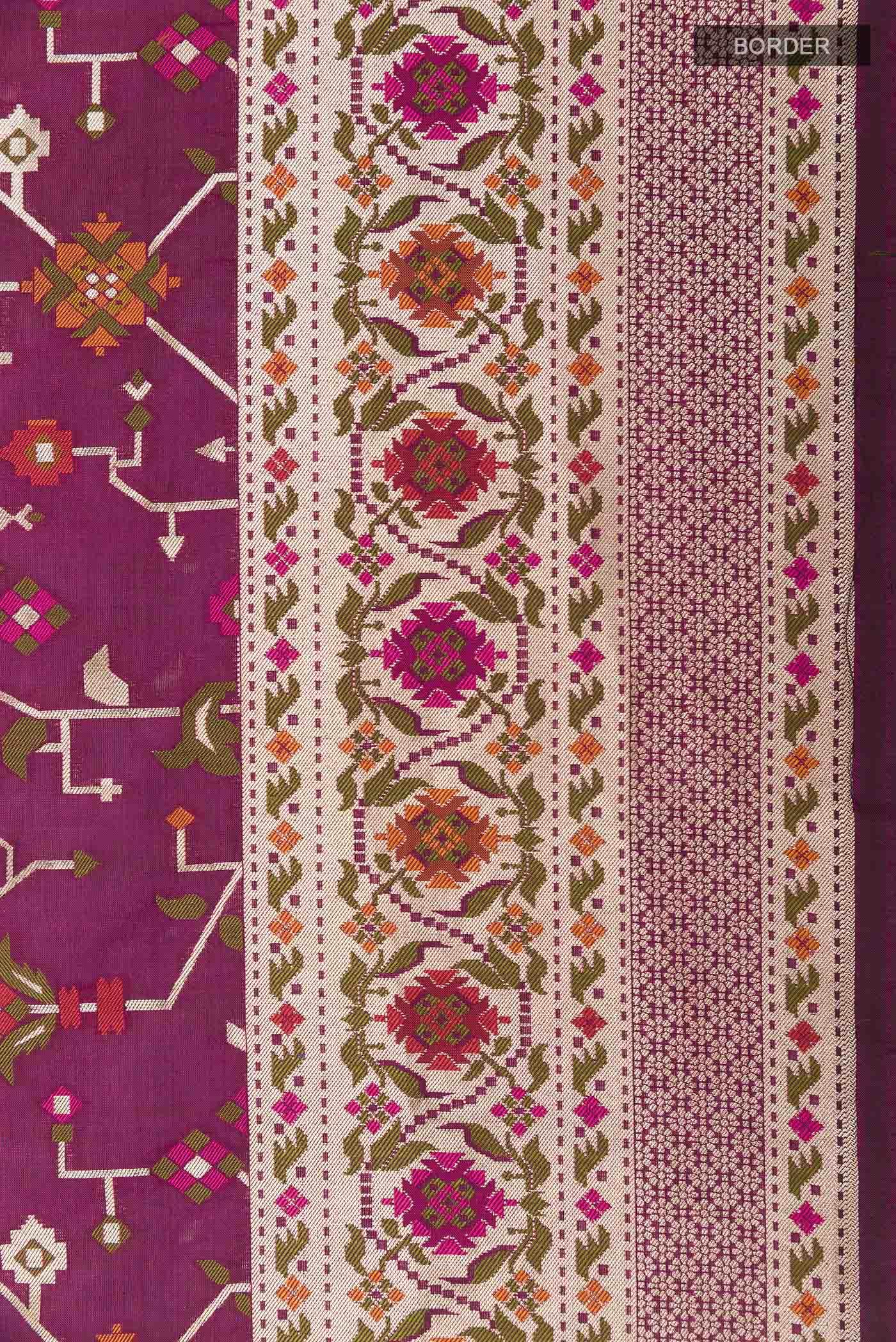 Purple Banarasi Silk Saree