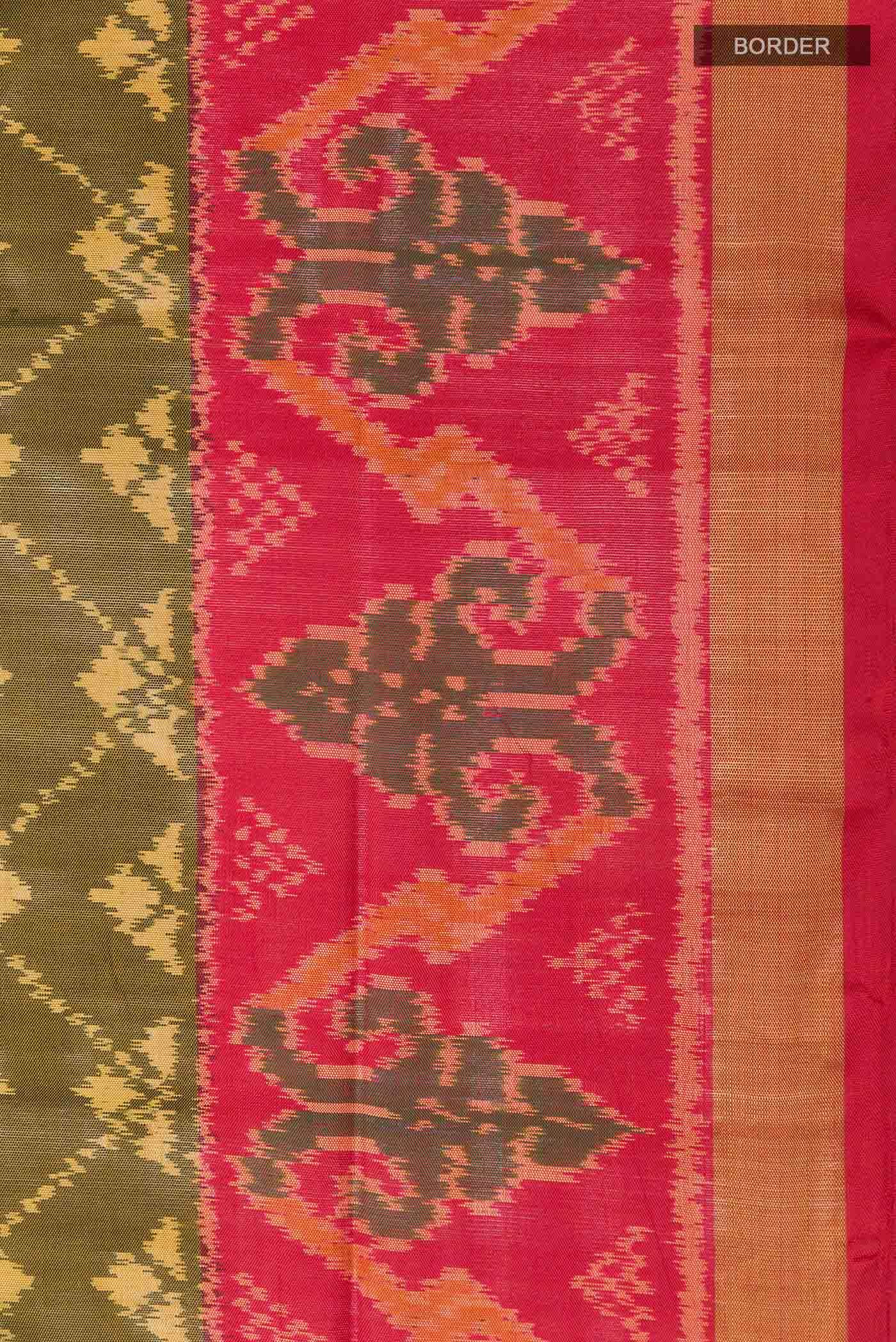 Mehandi Green Rajkot Patola Silk Saree