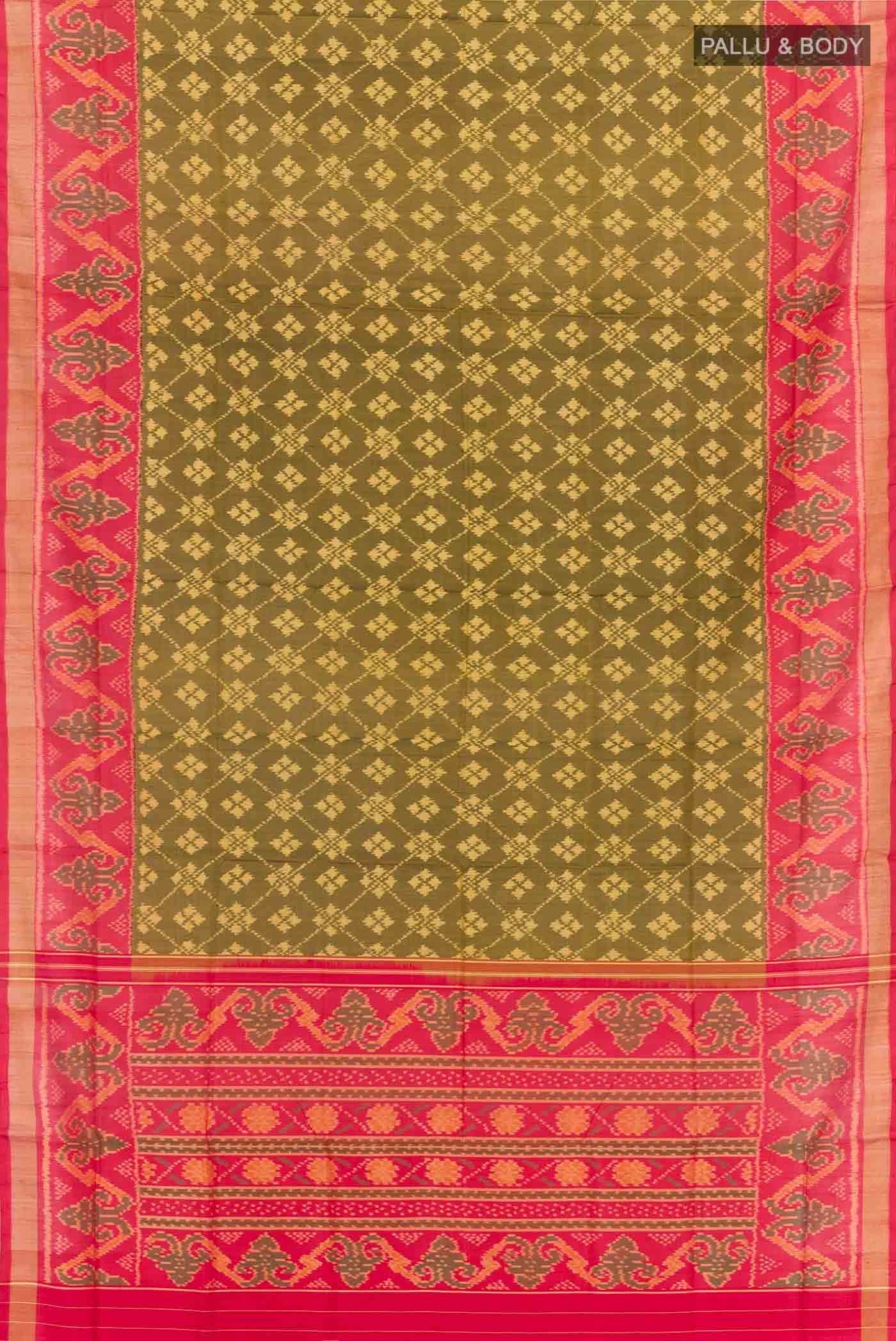 Mehandi Green Rajkot Patola Silk Saree