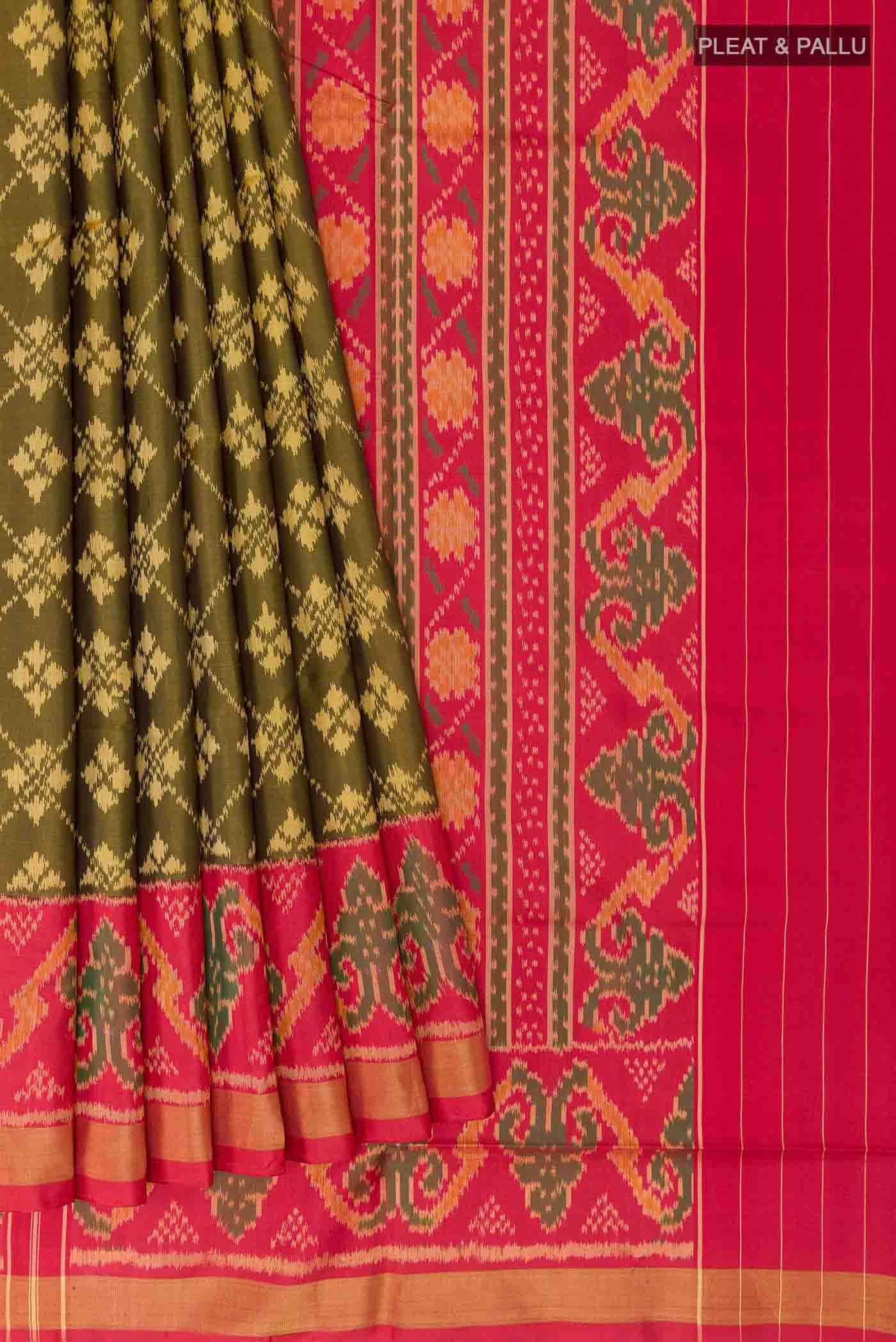 Mehandi Green Rajkot Patola Silk Saree