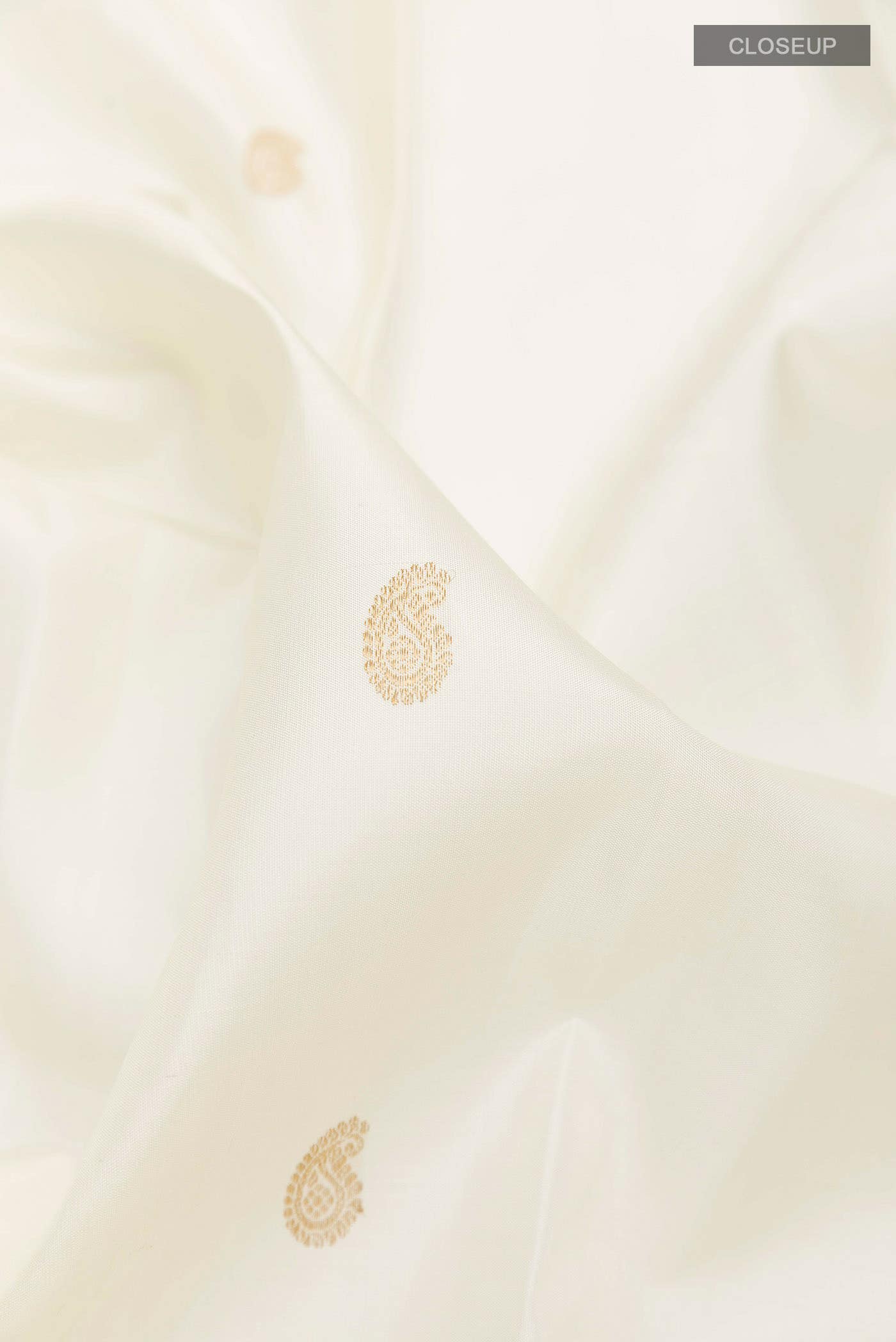 White Kanchipuram Silk Saree