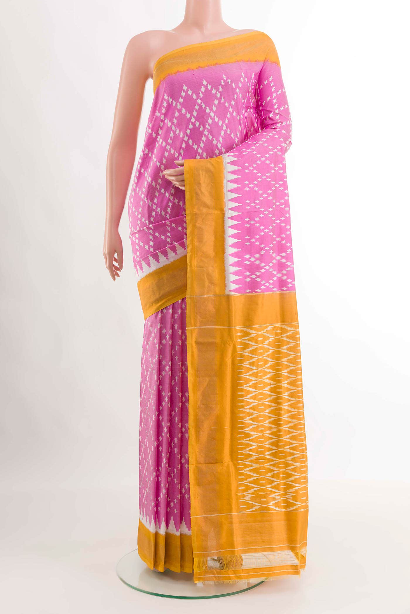 Pink Pochampally Silk Saree