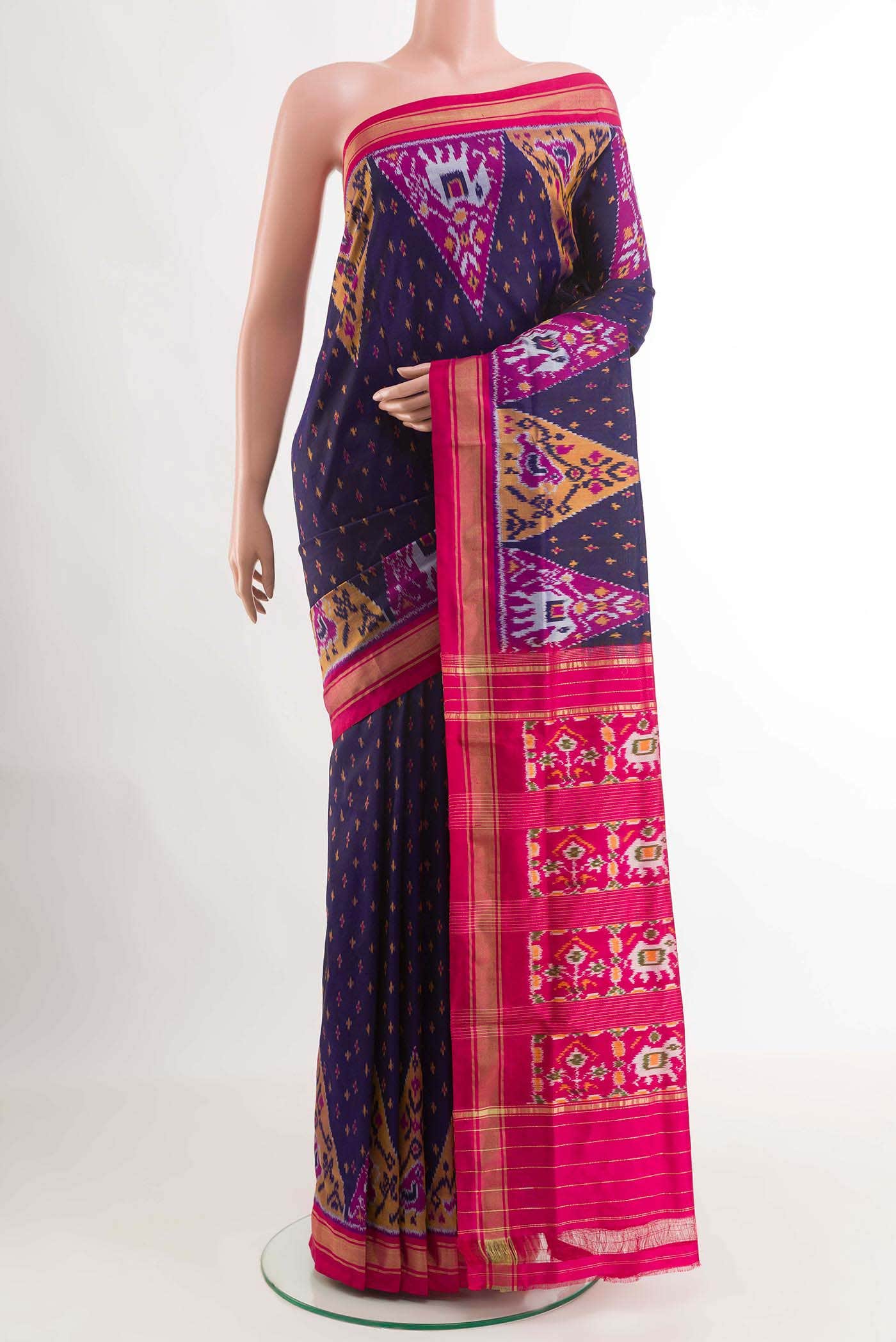 Dark Blue Pochampally Silk Saree