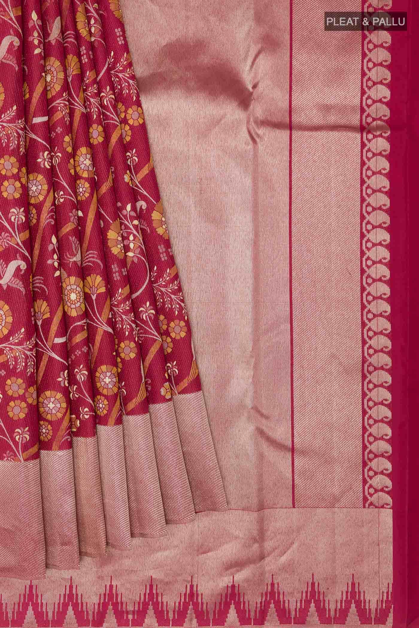 Maroon Kanchipuram Silk Saree