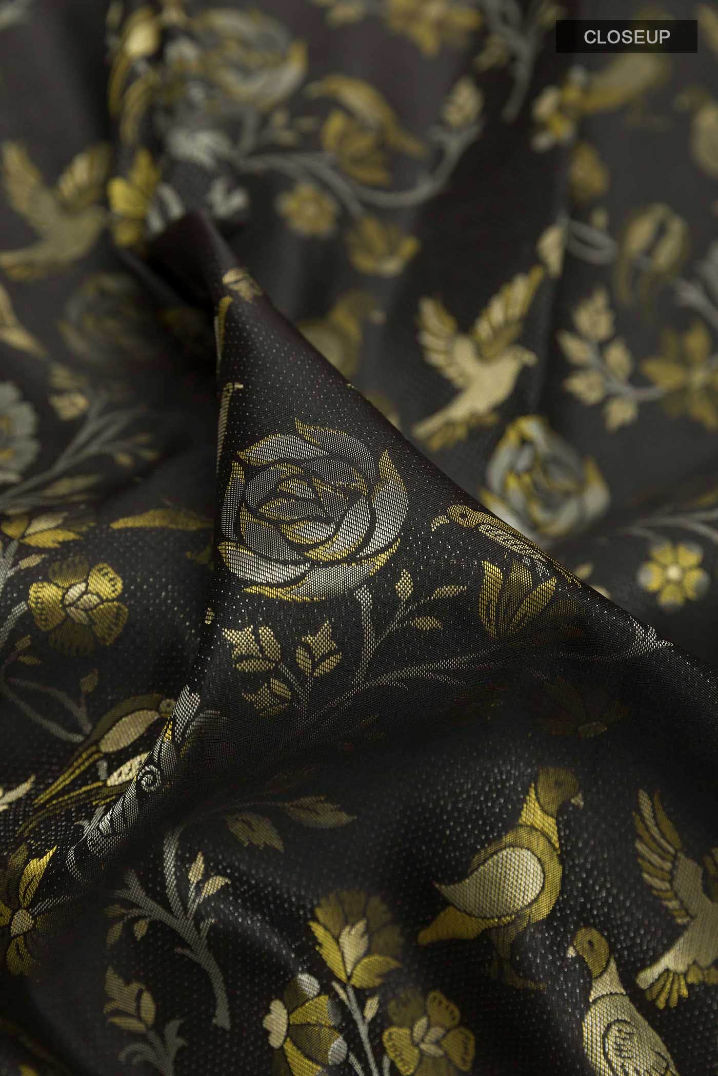 Black Kanchipuram Silk Saree