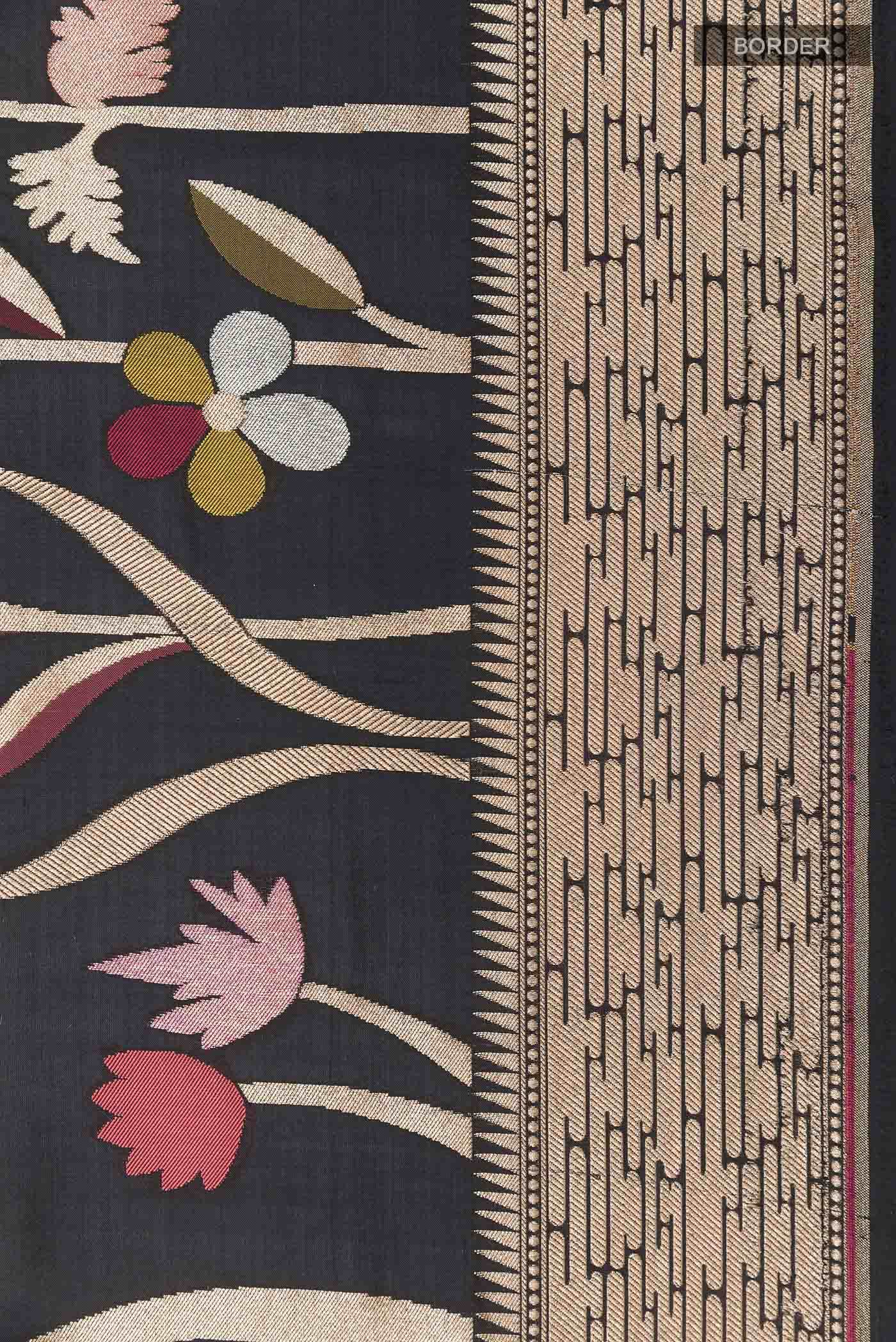 Black Banarasi Silk Saree
