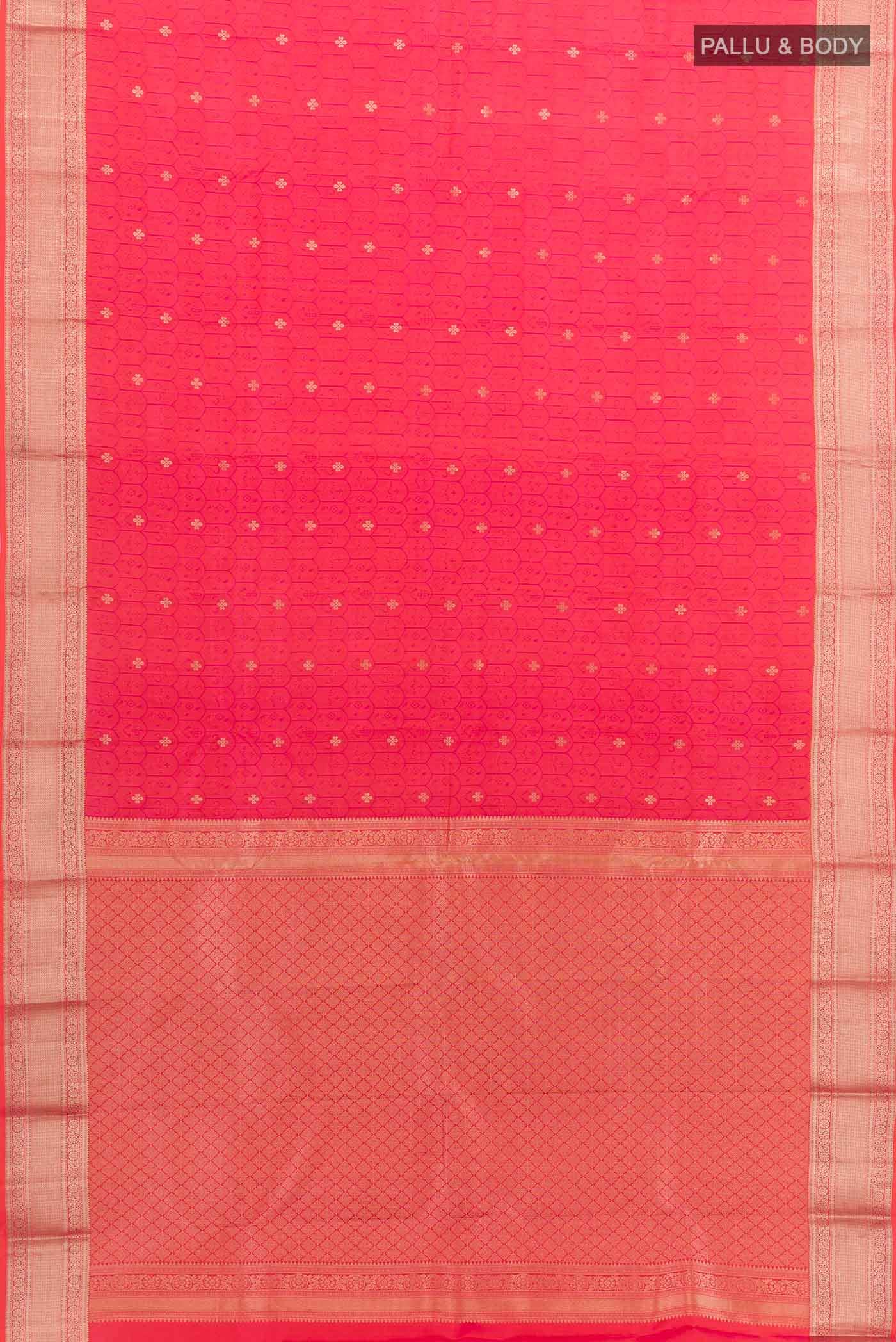 Pink Dual Tone Kanchipuram Silk Saree