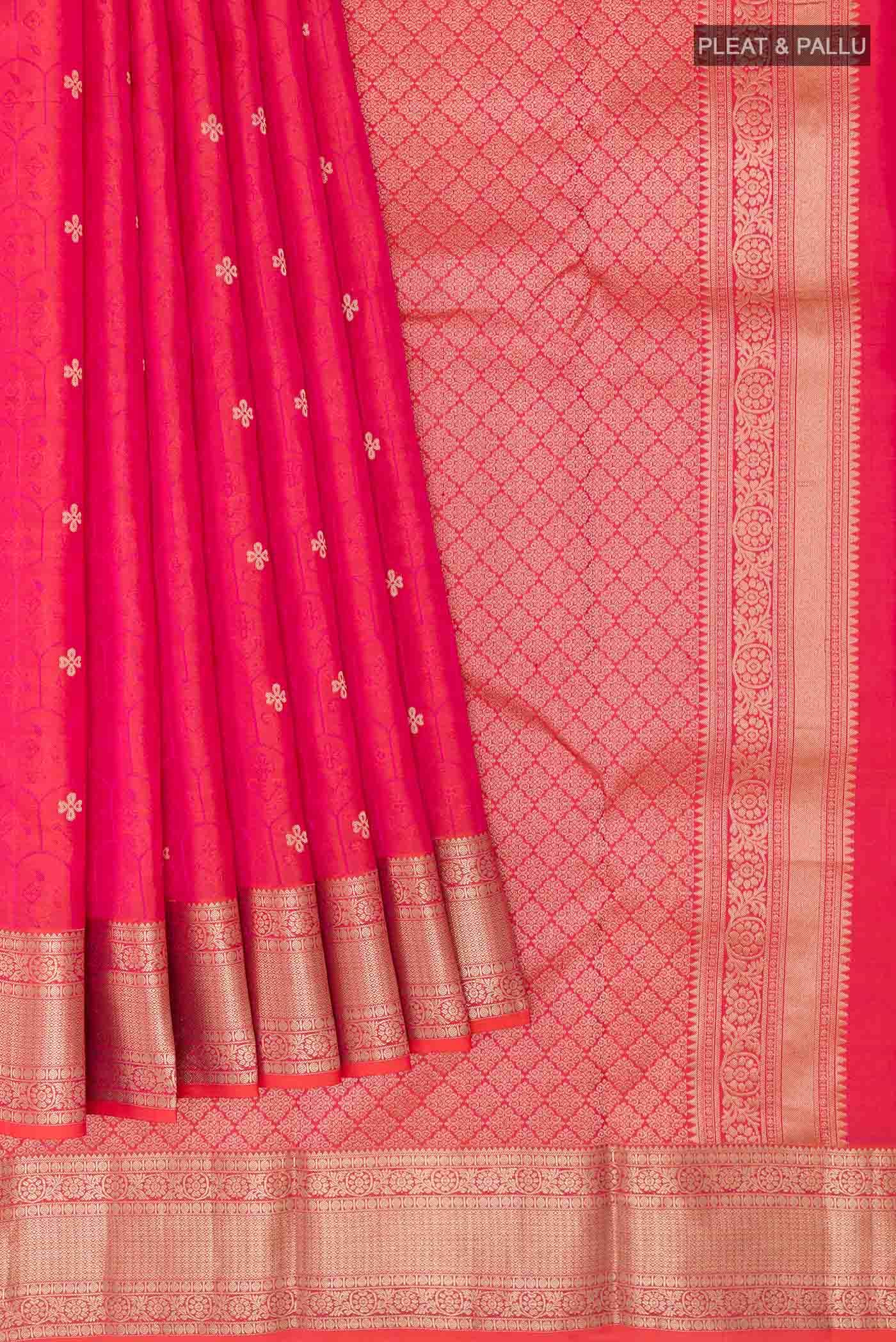 Pink Dual Tone Kanchipuram Silk Saree