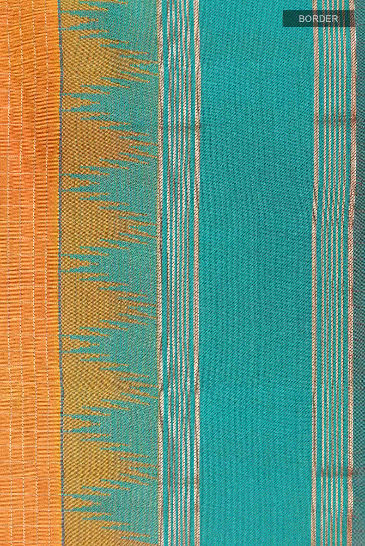 Orange Dual Tone Kanchipuram Silk Saree