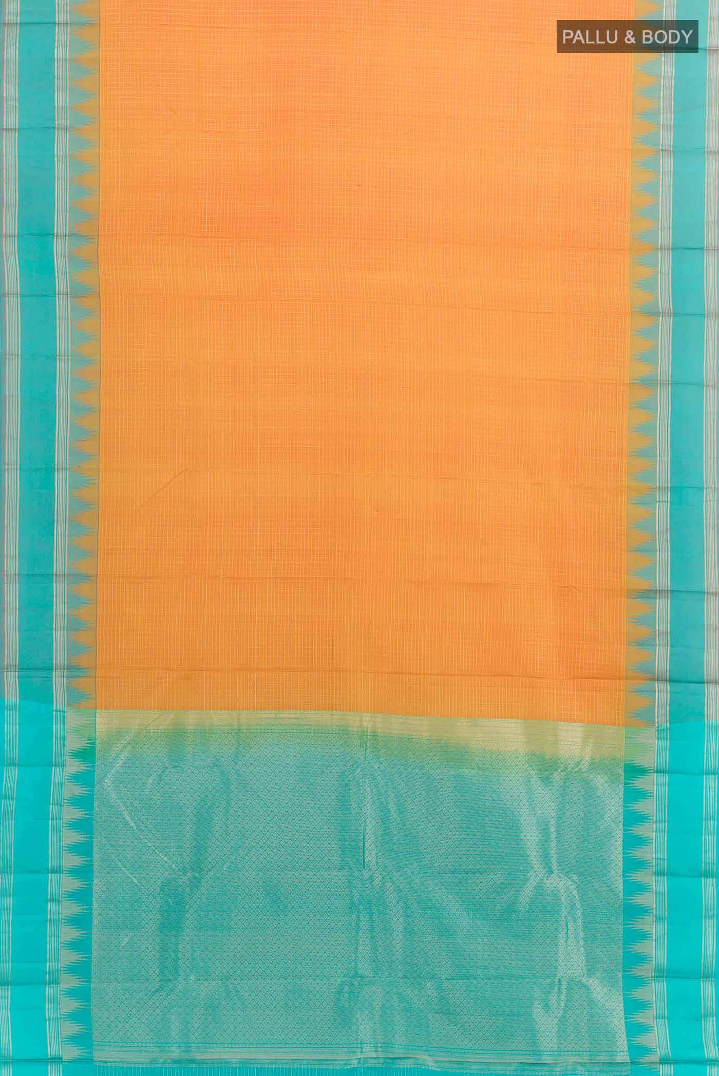 Orange Dual Tone Kanchipuram Silk Saree