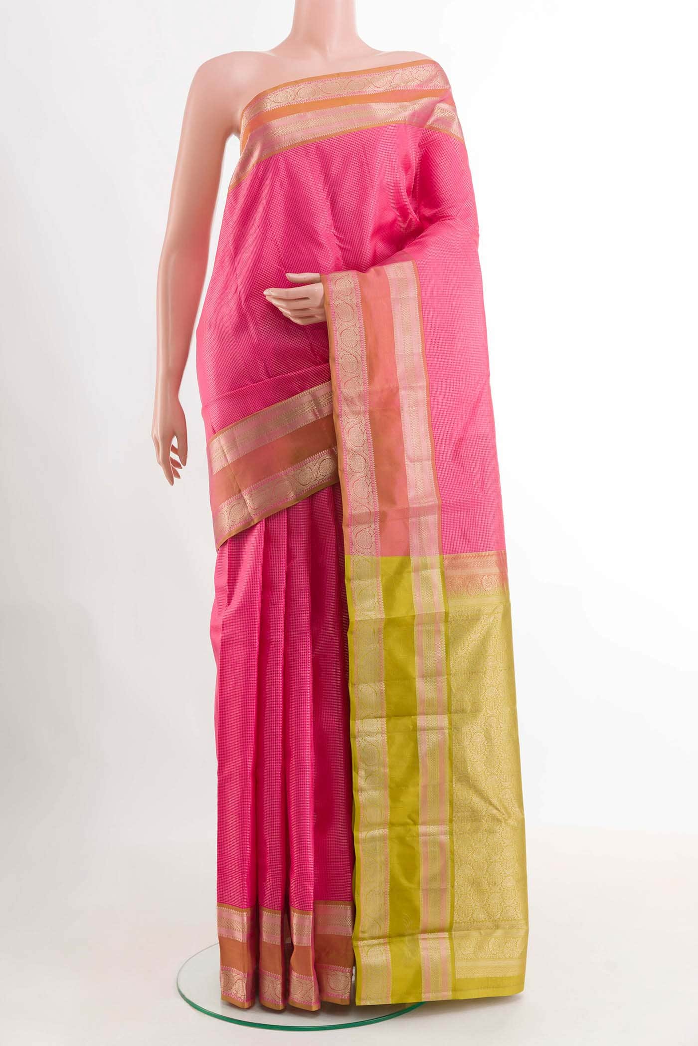 Pink Kanchipuram Silk Saree
