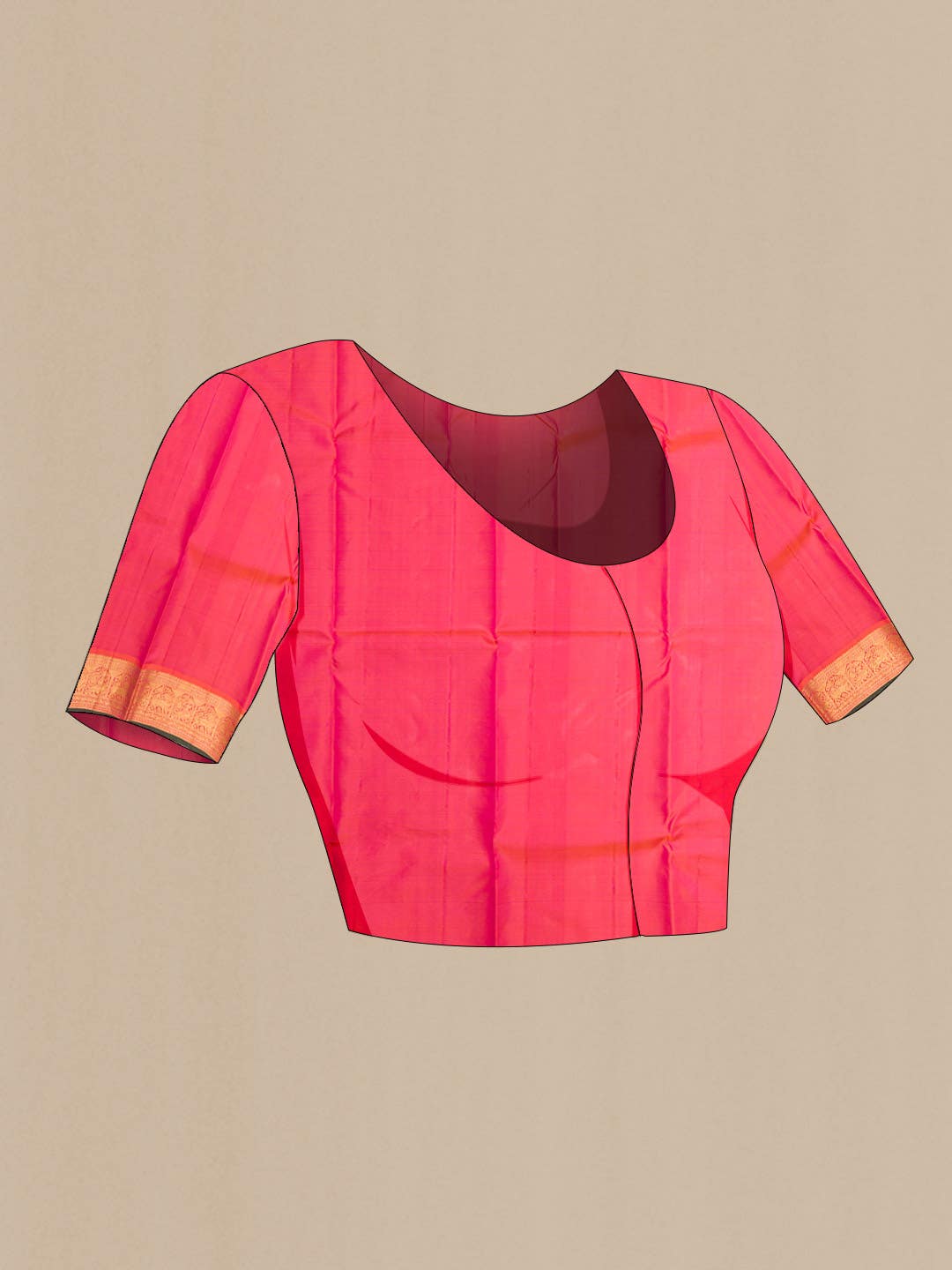 Pink Dual Tone Kanchipuram Silk Saree