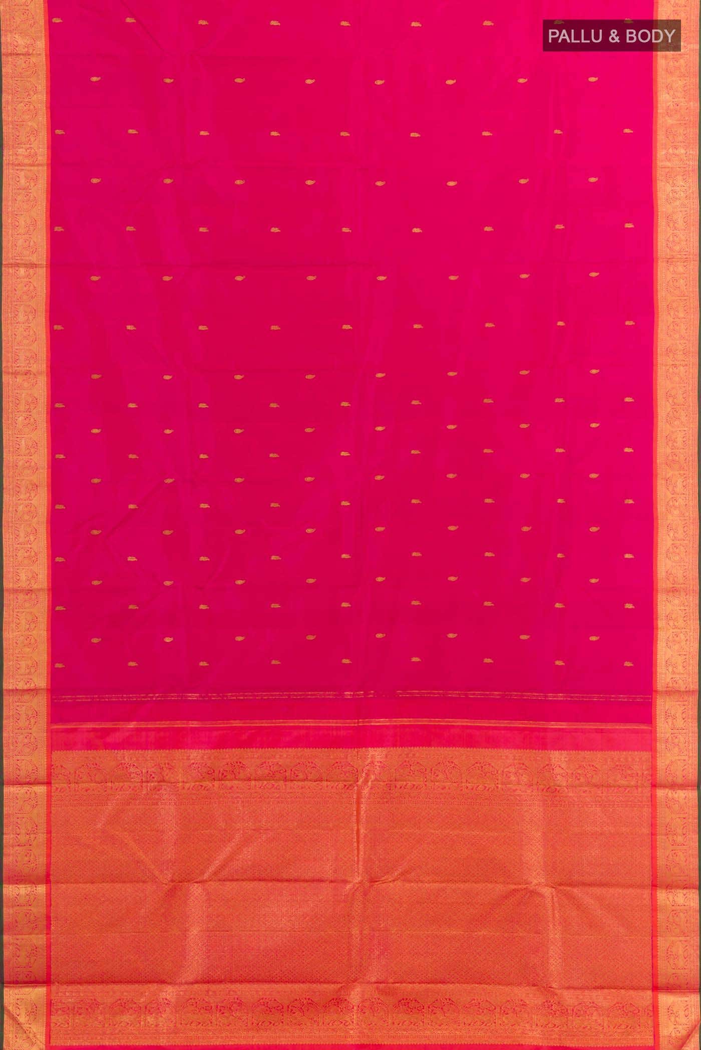 Pink Dual Tone Kanchipuram Silk Saree