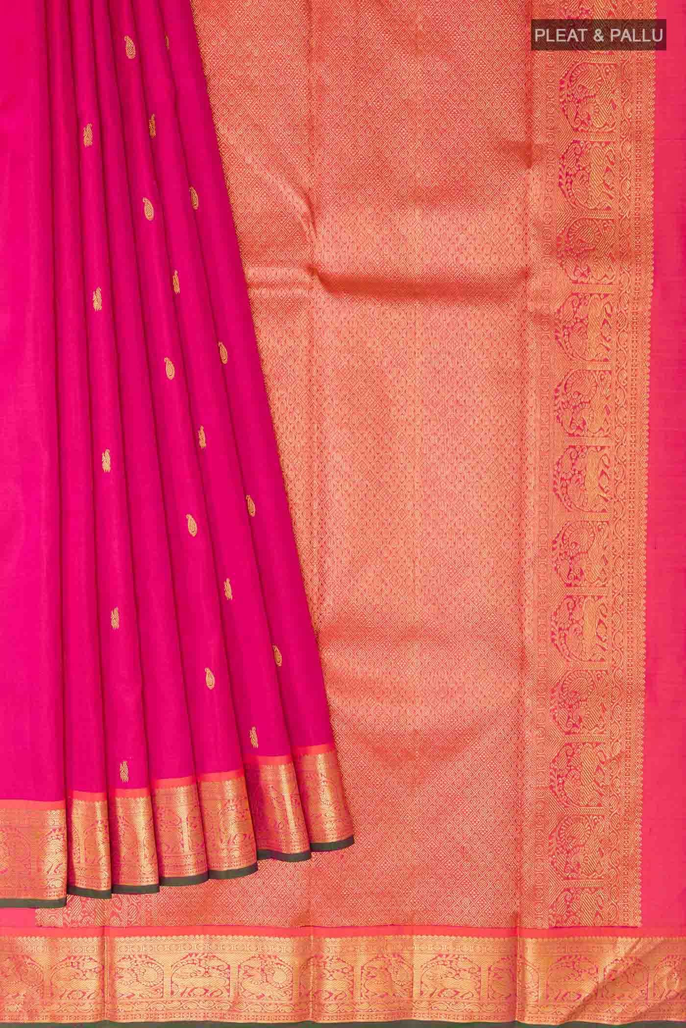 Pink Dual Tone Kanchipuram Silk Saree
