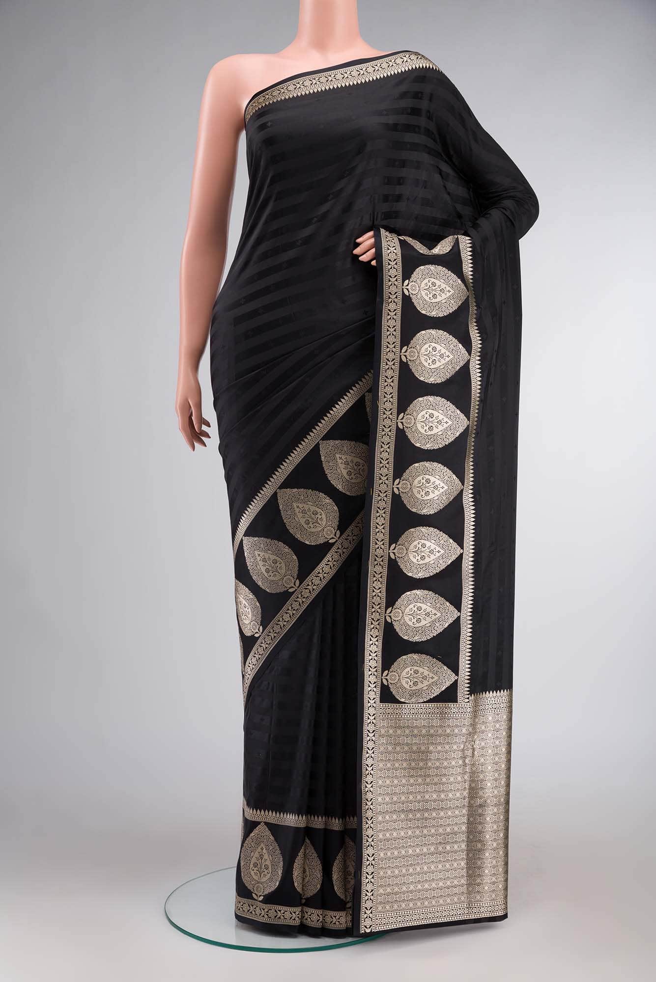 Black Blended Banarasi Silk Saree