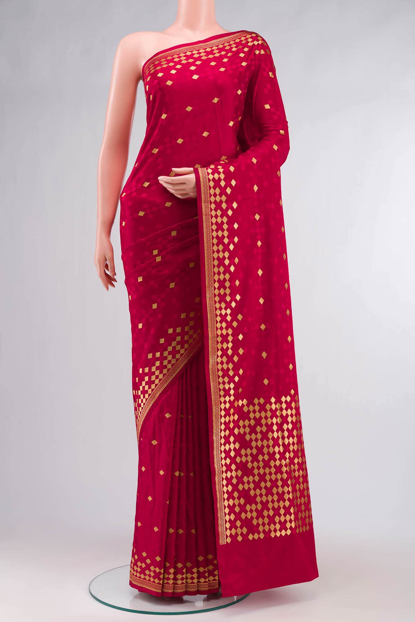 Red Blended Banarasi Silk Saree