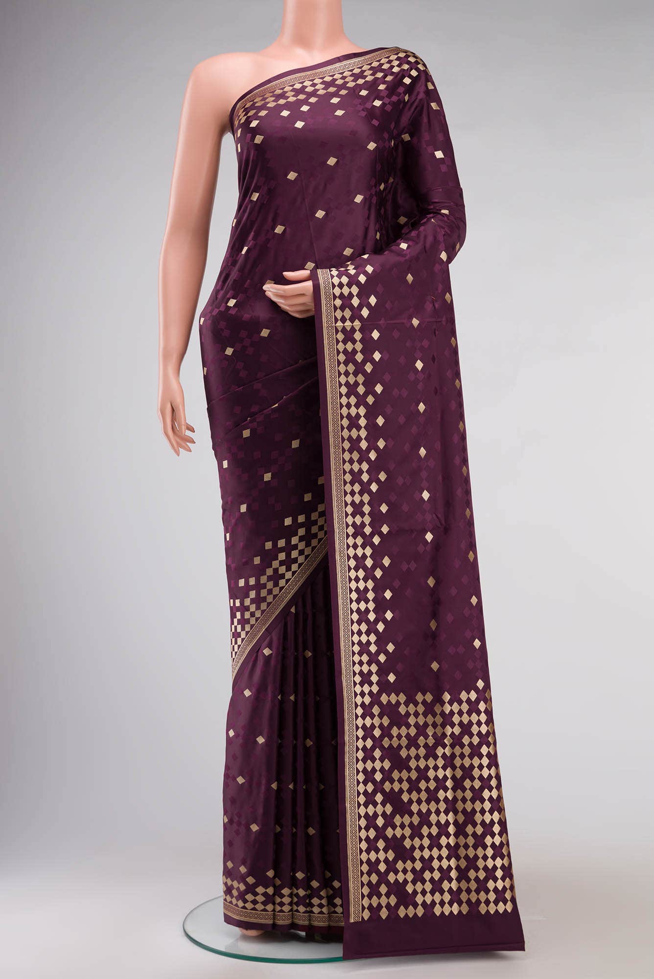 Brown Blended Banarasi Silk Saree