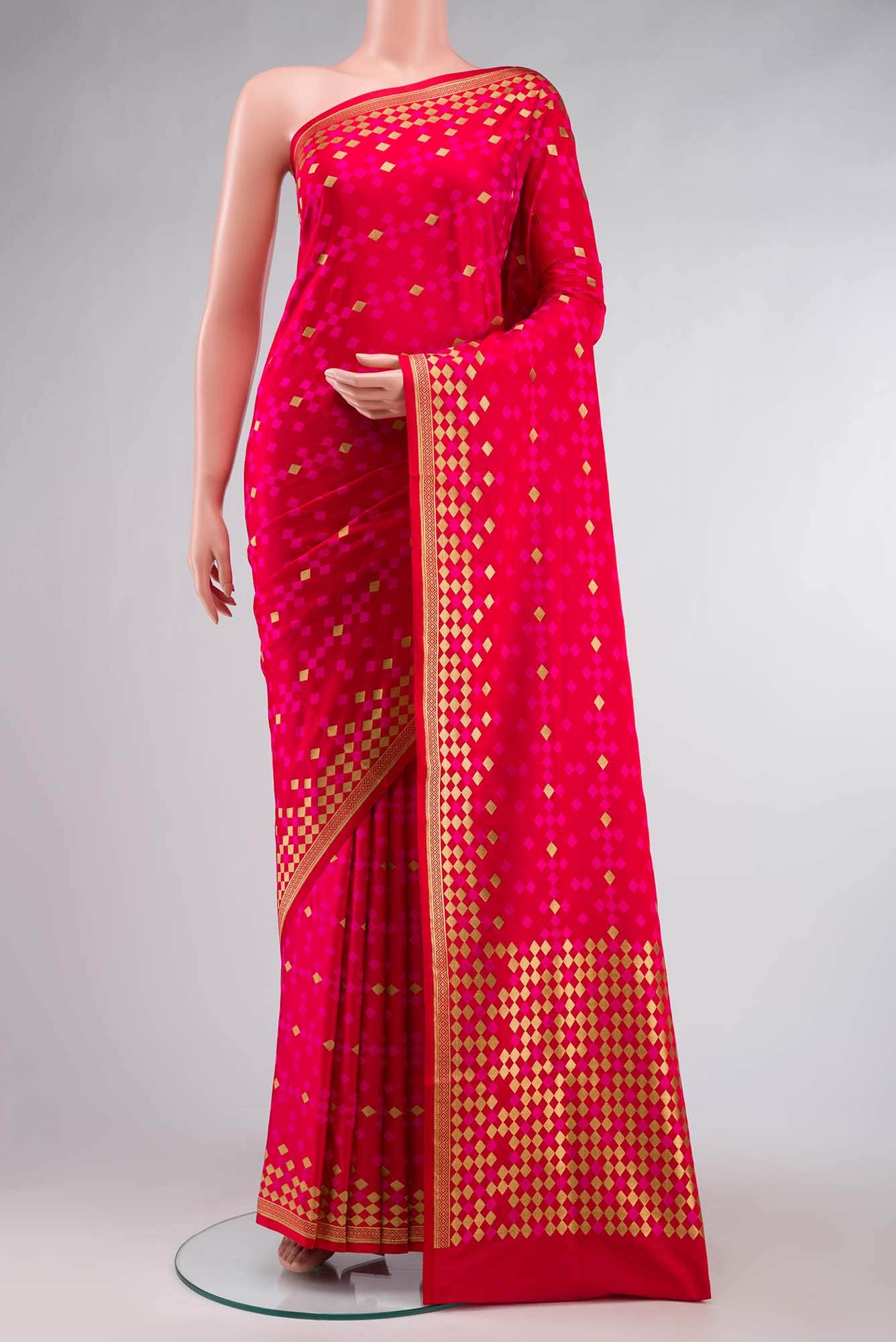 Pink Blended Banarasi Silk Saree