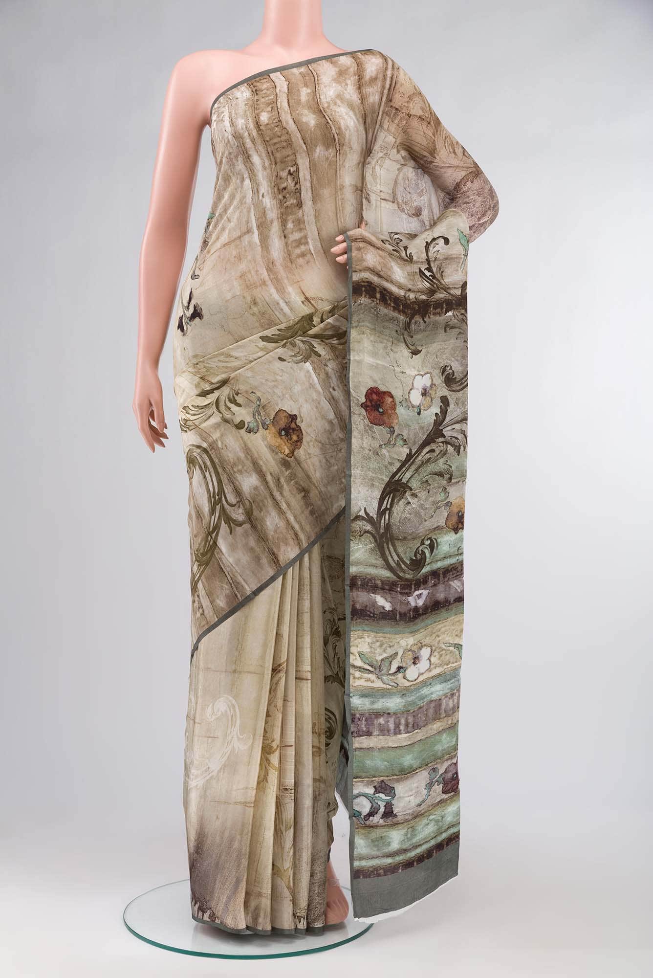 Multi Blended Viscose Crepe Saree