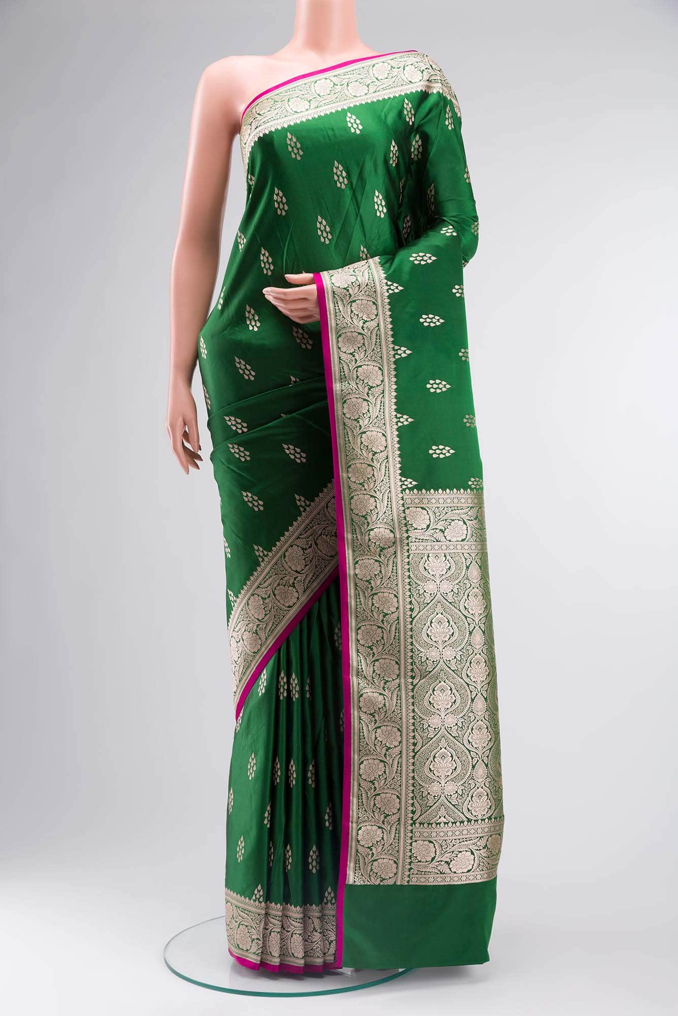 Green Blended Banarasi Silk Saree