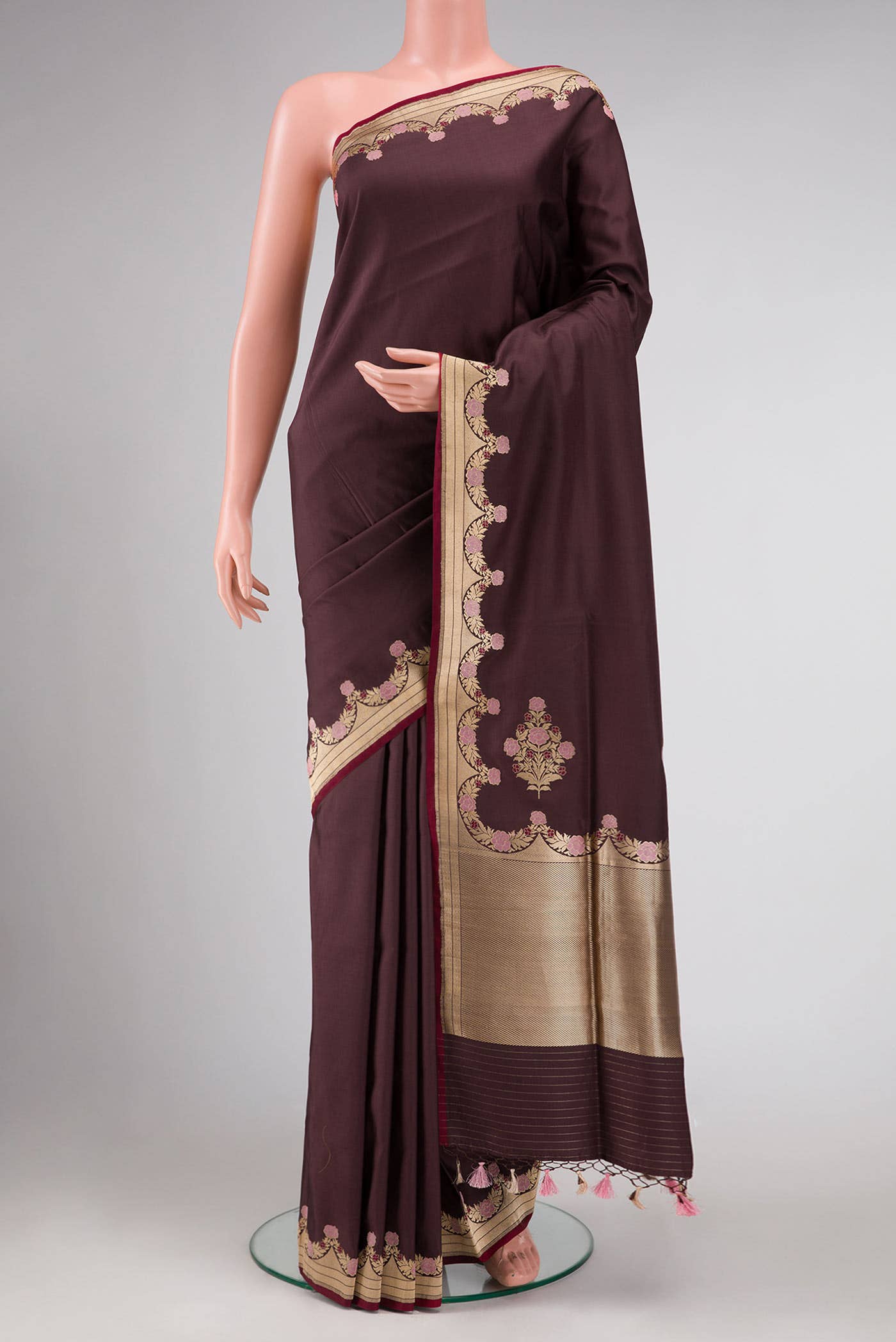 Brown Banarasi Silk Saree