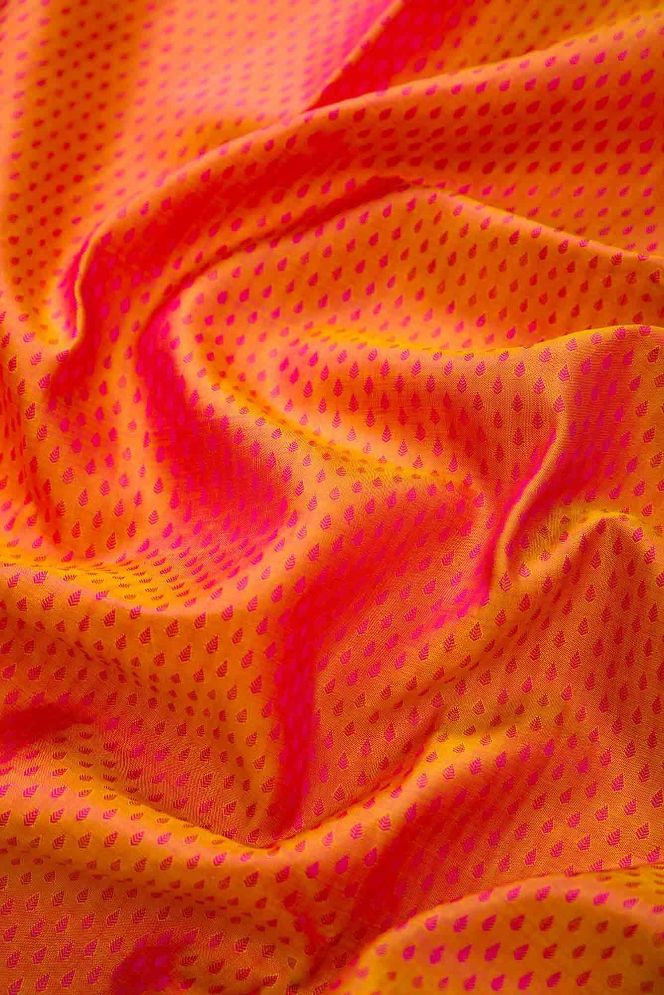 Orange Dual Tone Kanchipuram Silk Saree