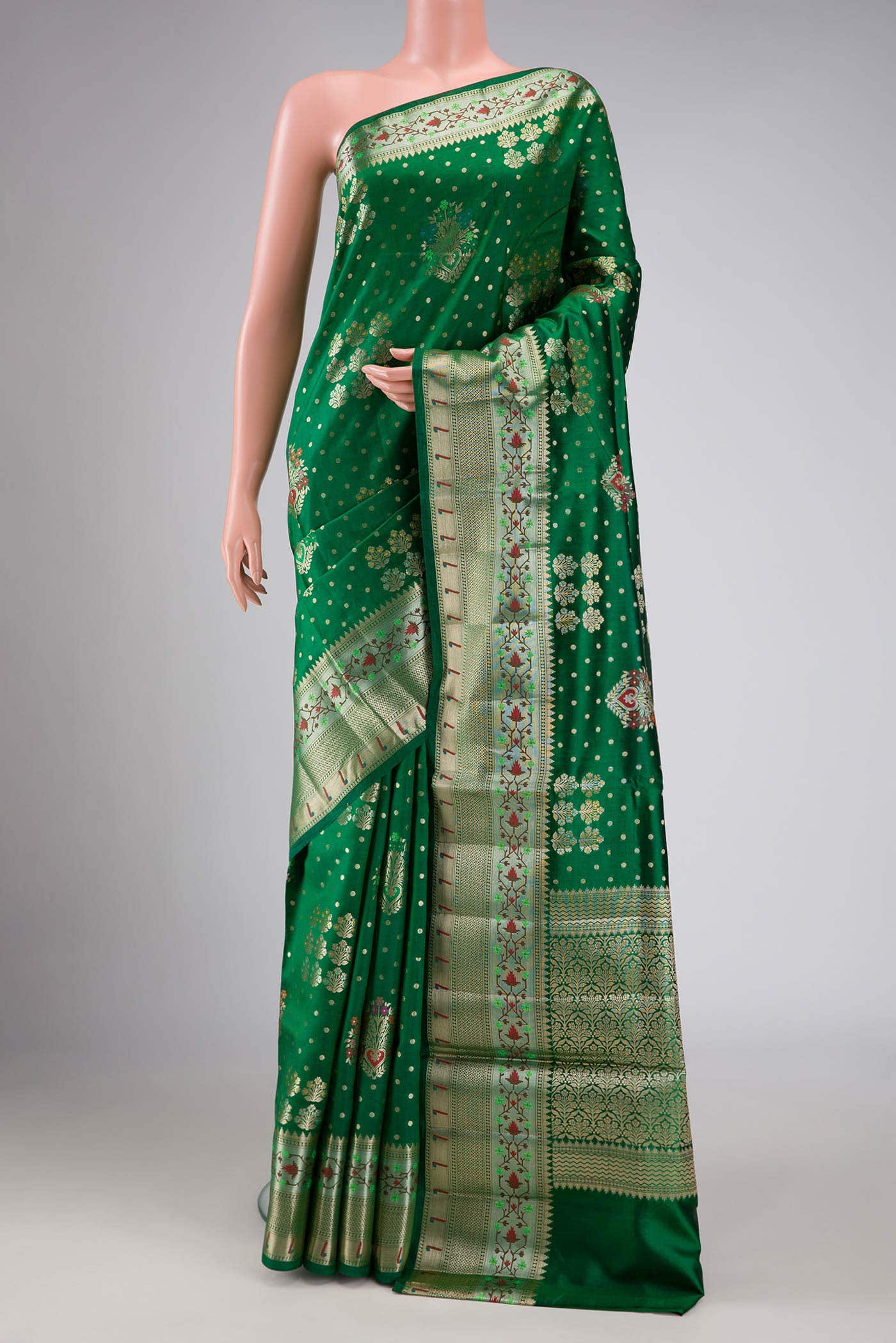 Green Dual Tone Tussar Silk Saree