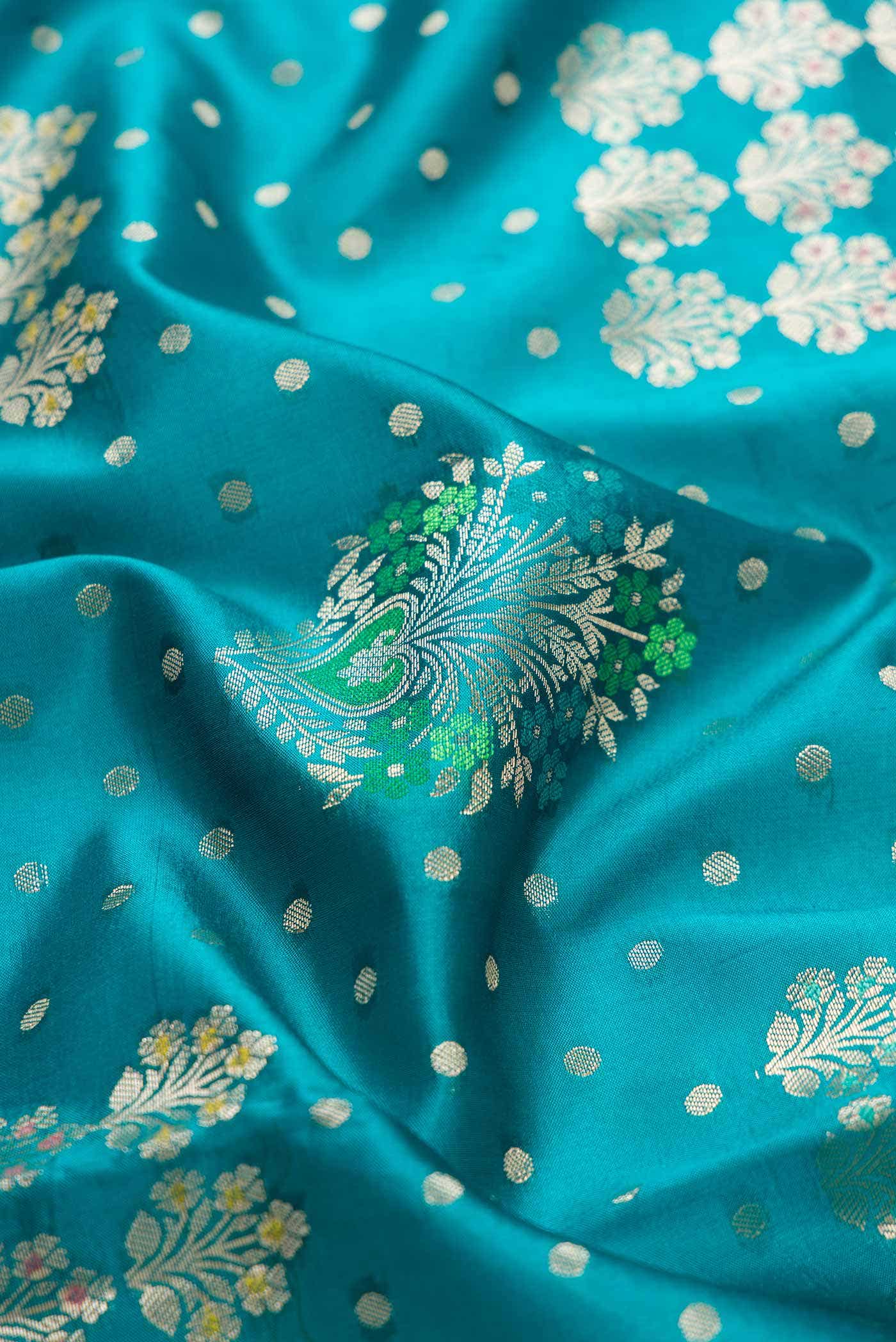 Blue Dual Tone Tussar Silk Saree