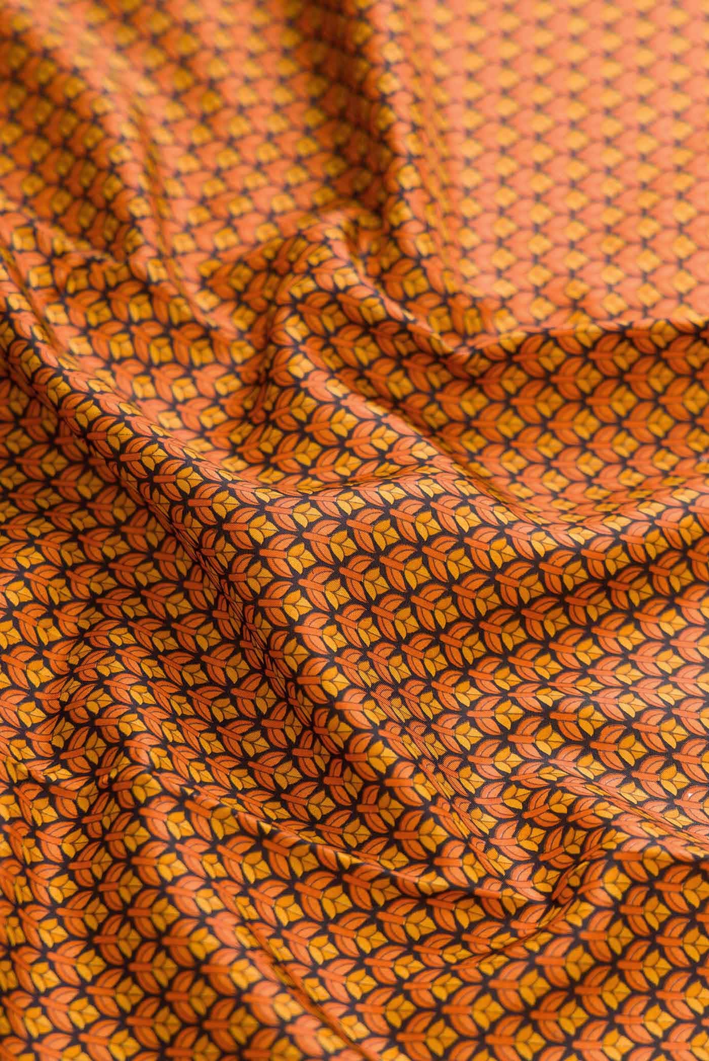 Navy Blue Printed Silk Saree