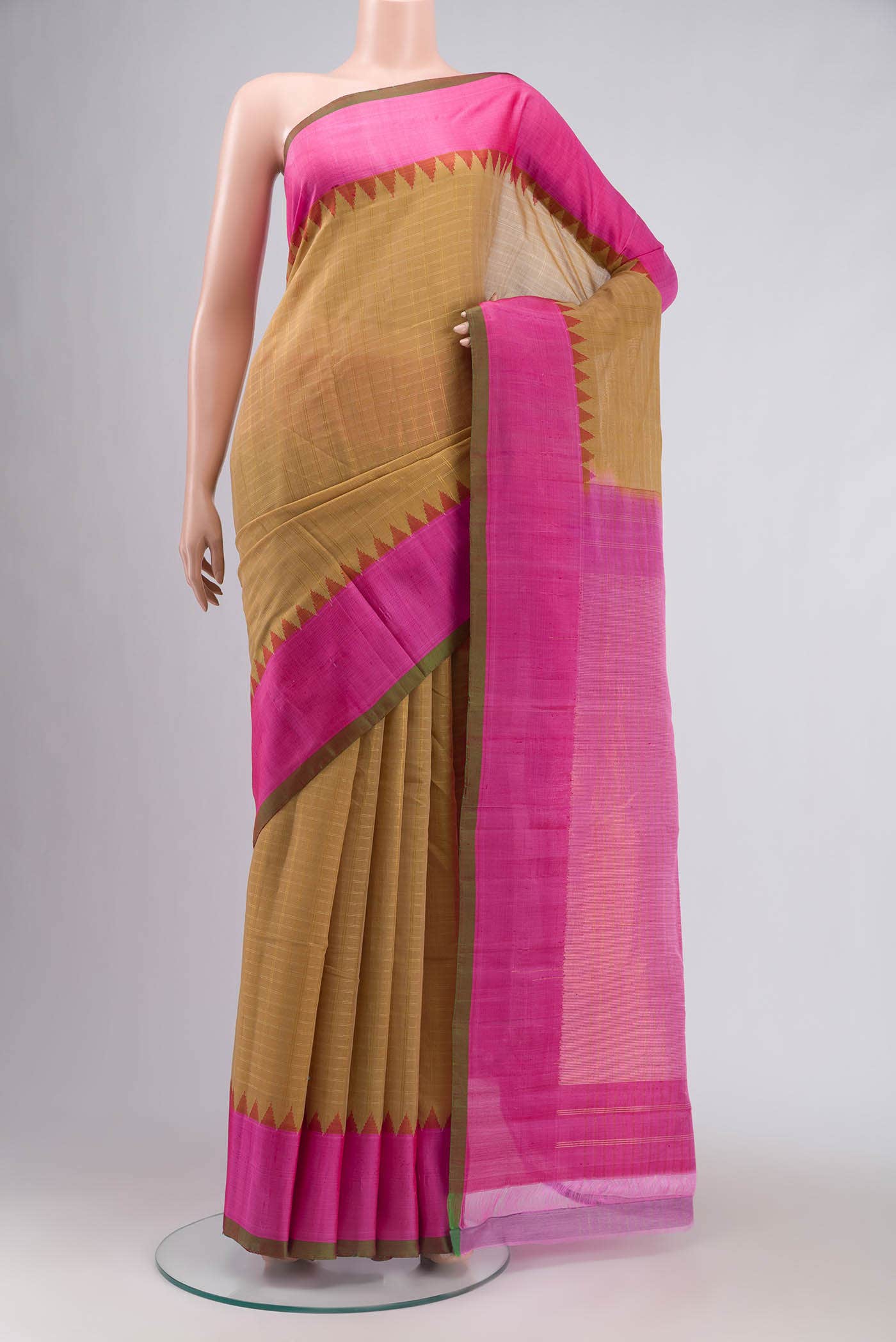 Brown Gadwal cotton Saree