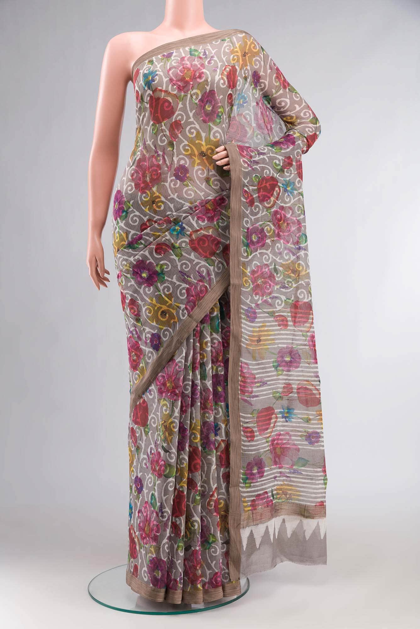Grey Kota Cotton Saree