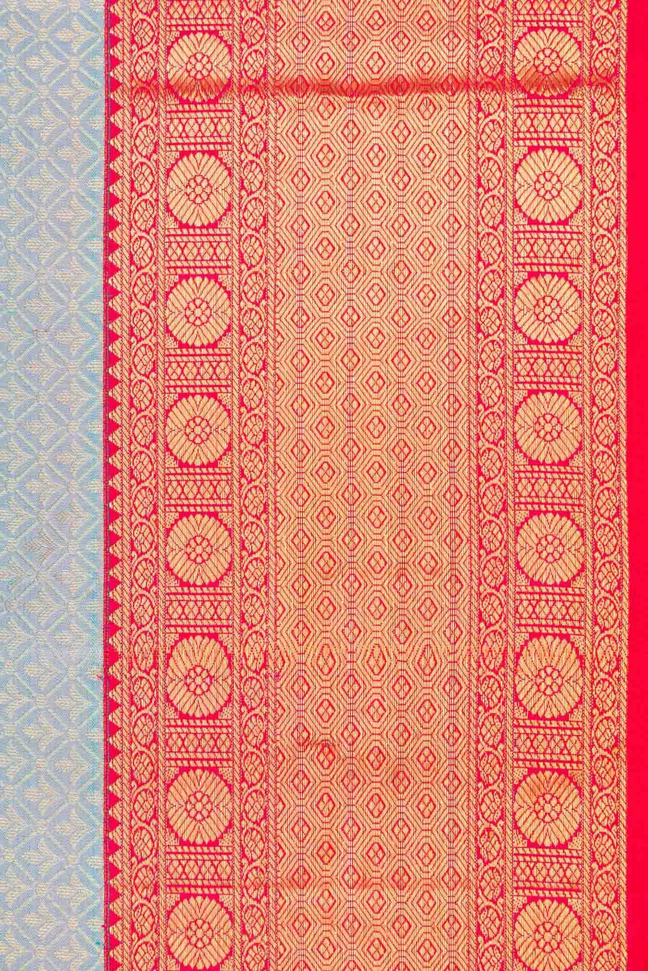 Grey Dual Tone Kanchipuram Silk Saree