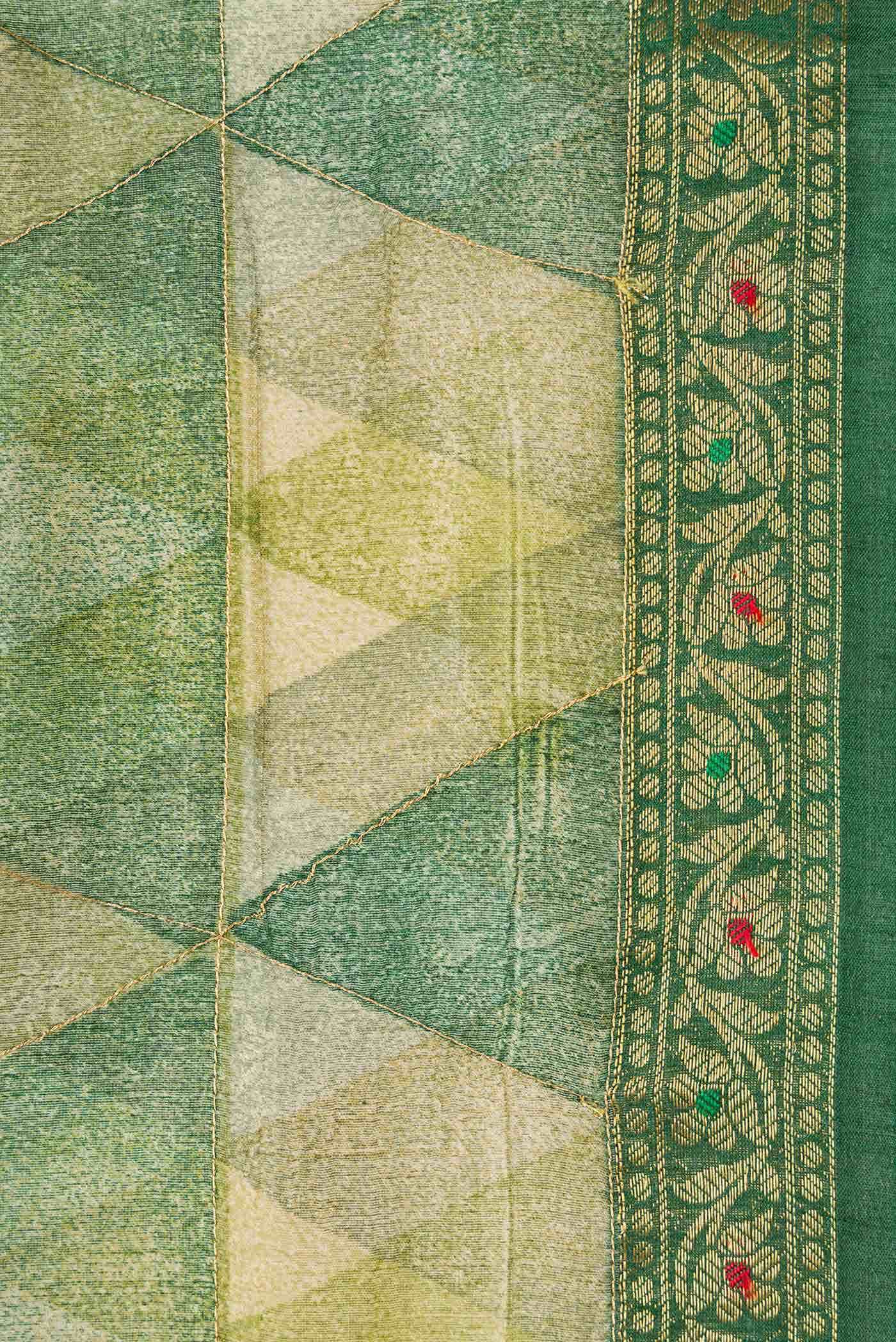Green Tussar Silk Saree