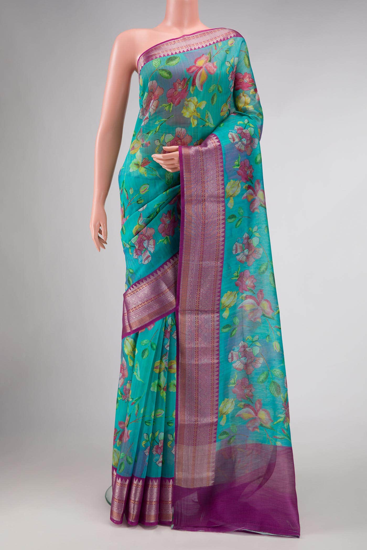 Green Chanderi Silk Saree