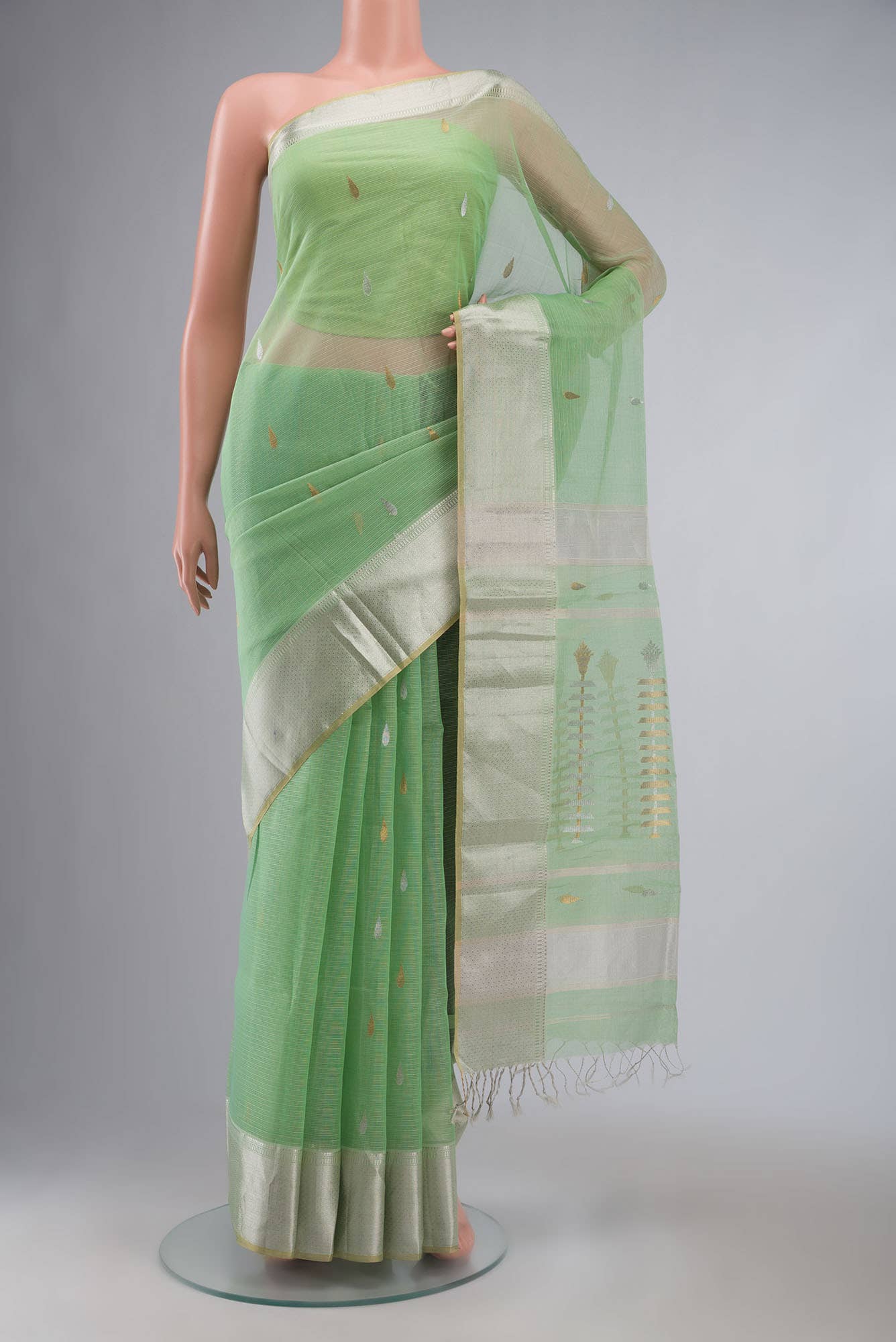 Mint Green Kota Silk Saree