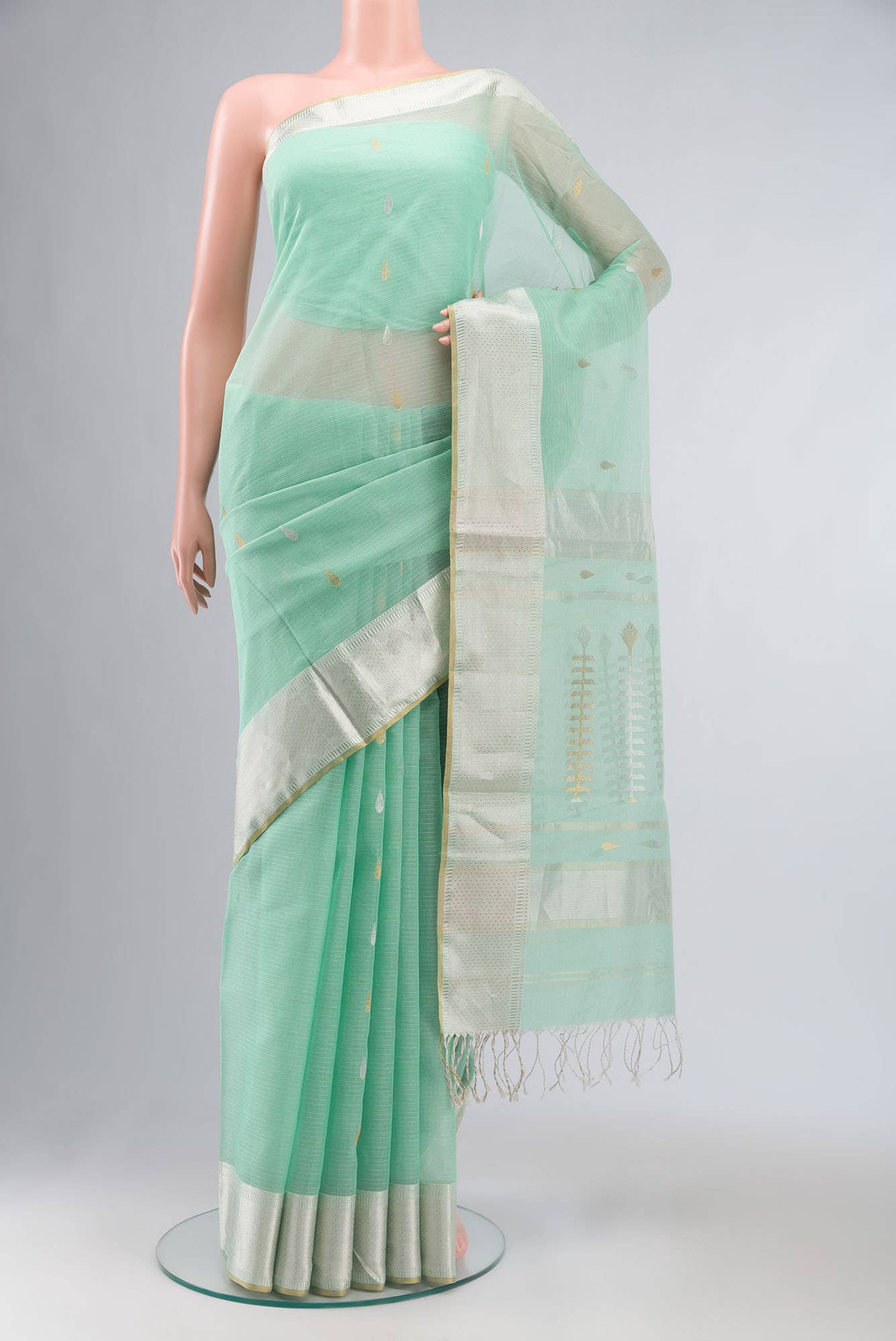 Sea Green Kota Silk Saree