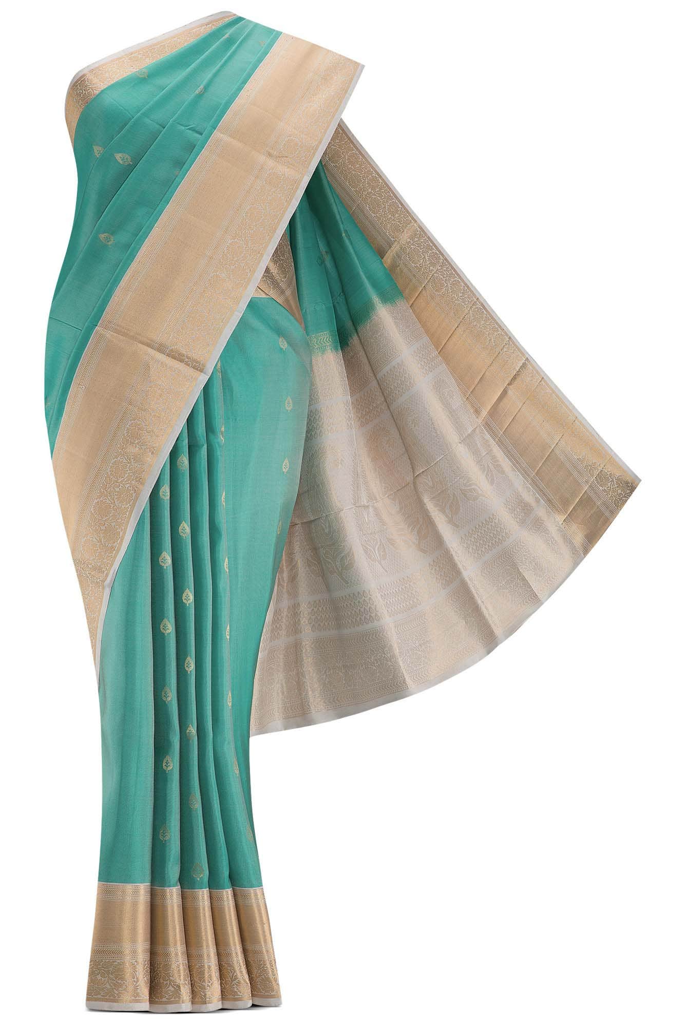 Blue Dual Tone Soft Silk Saree