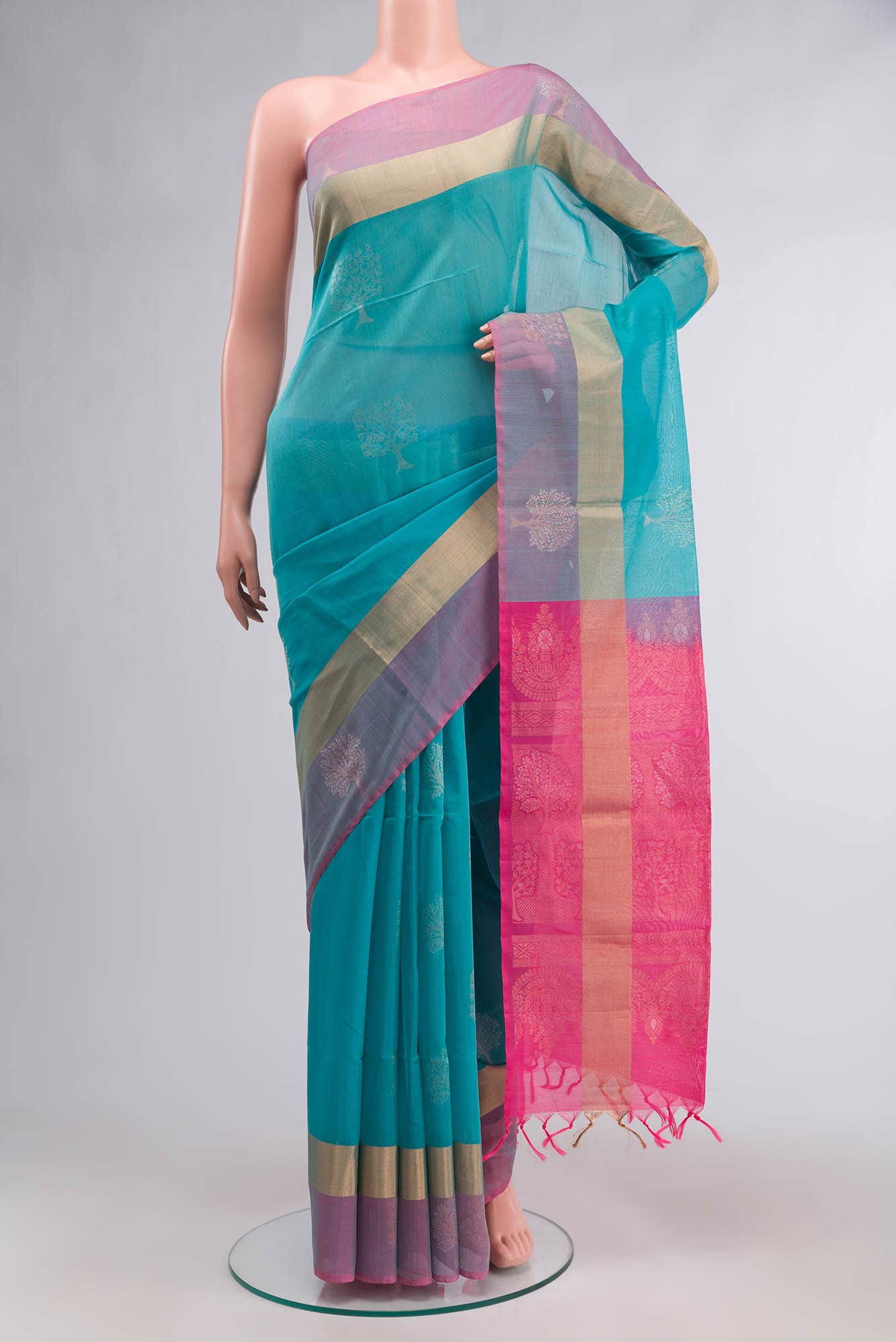 Blue Silk Cotton Saree
