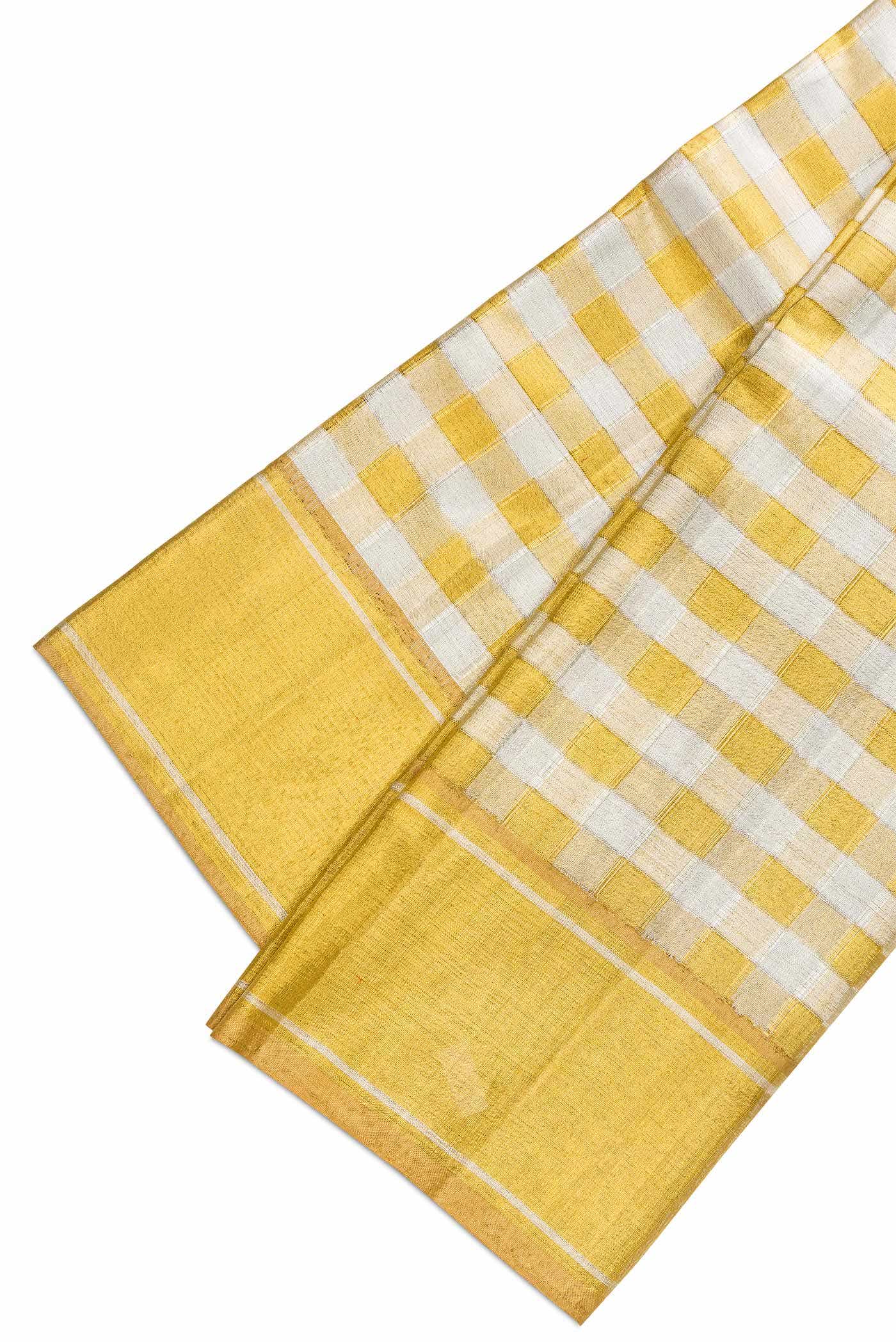 Gold Silk Dhoti With Angavastram (9X 5) Muzham