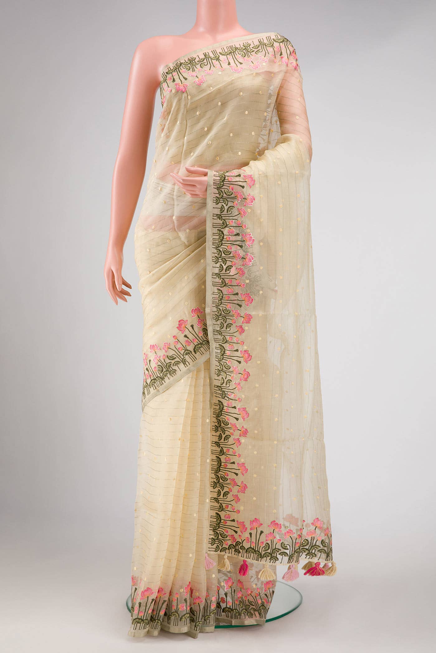 Sandal Organza Silk Saree