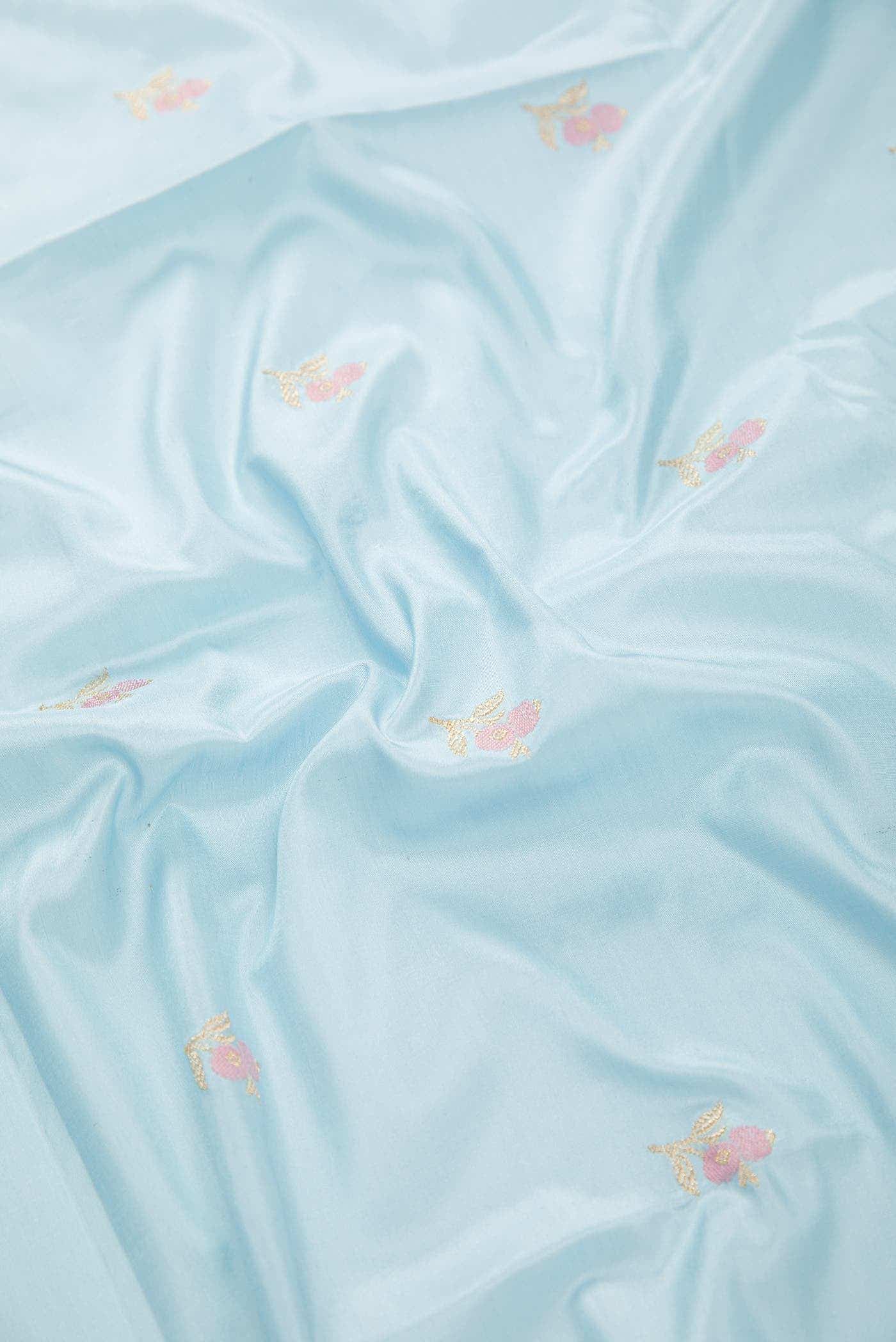 Light Blue Kanchipuram Silk Dress Material