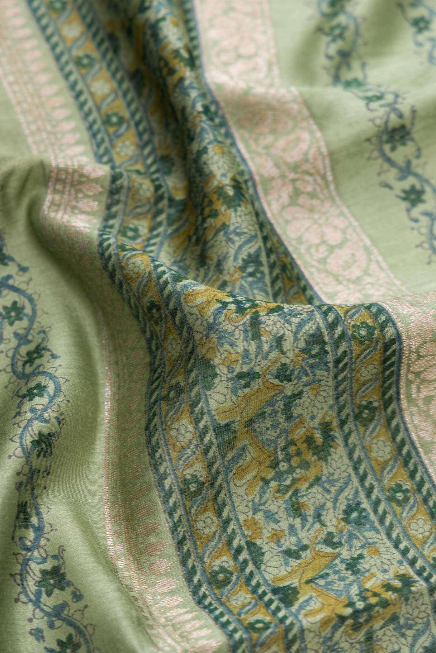 Green Tussar Silk Saree
