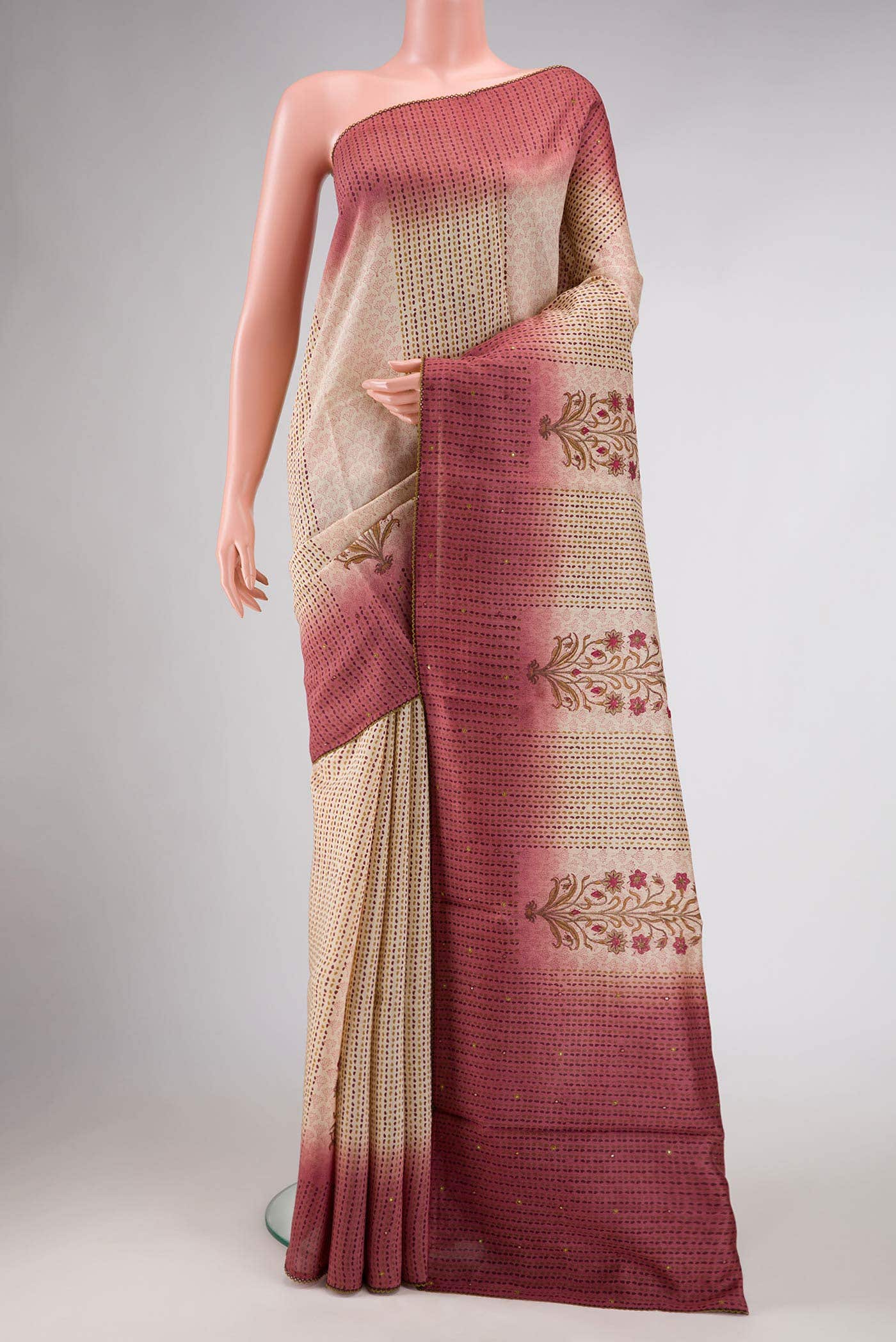 Sandal Tussar Silk Saree