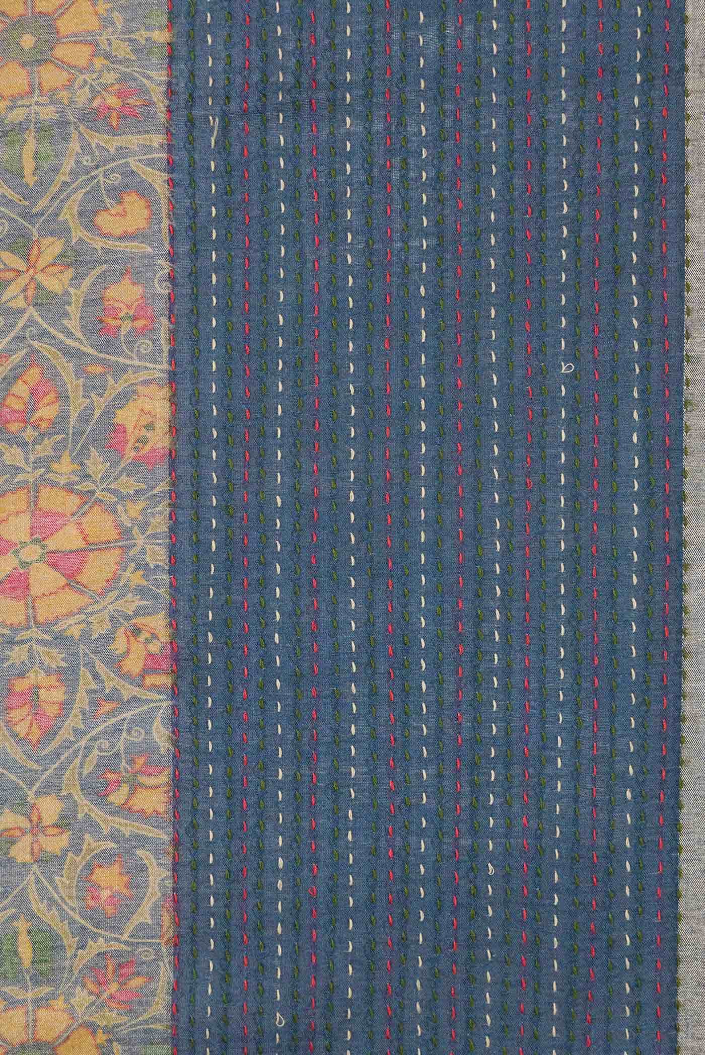 Blue Tussar Silk Saree