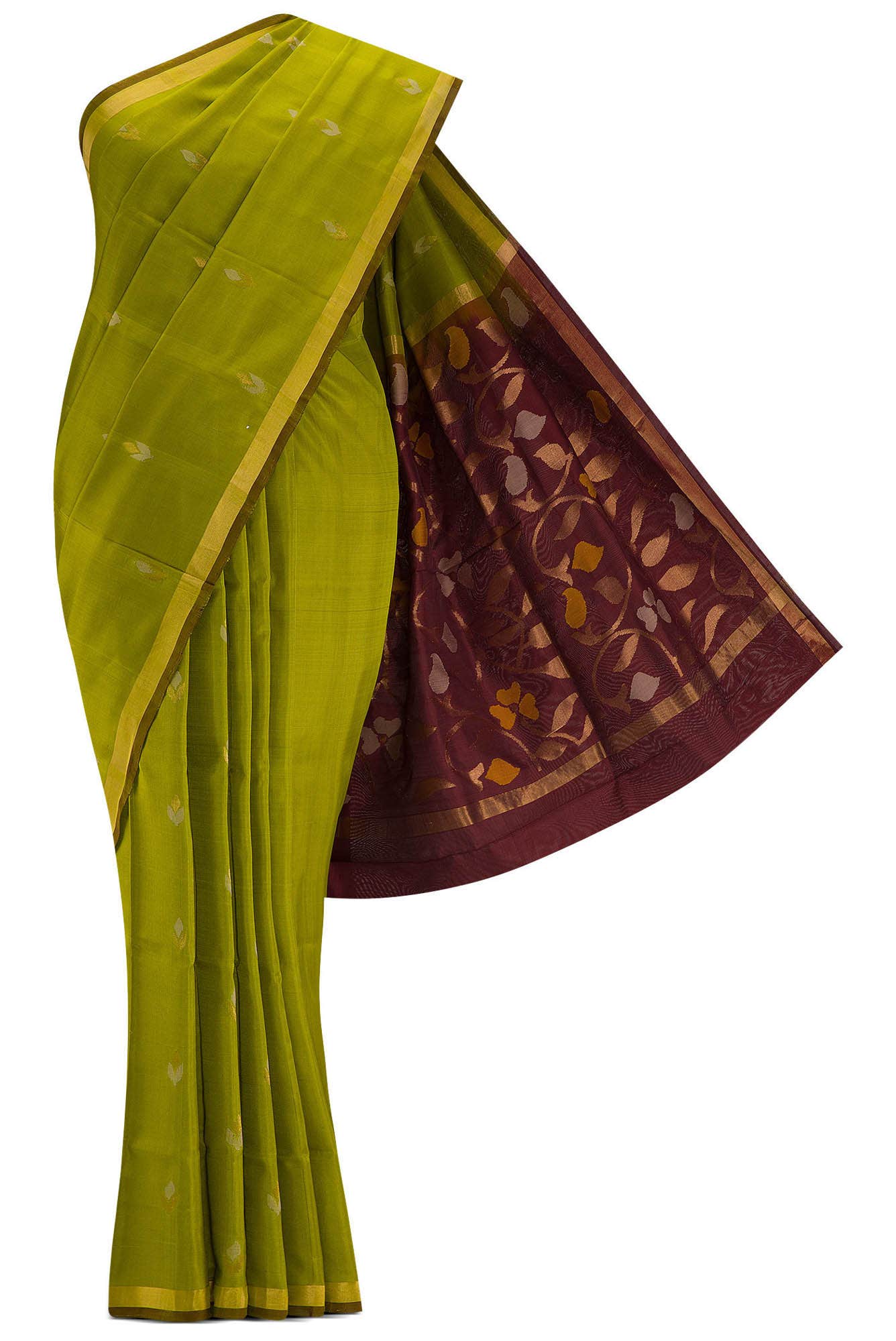 Mehandi Green Dual Tone Uppada Silk Saree