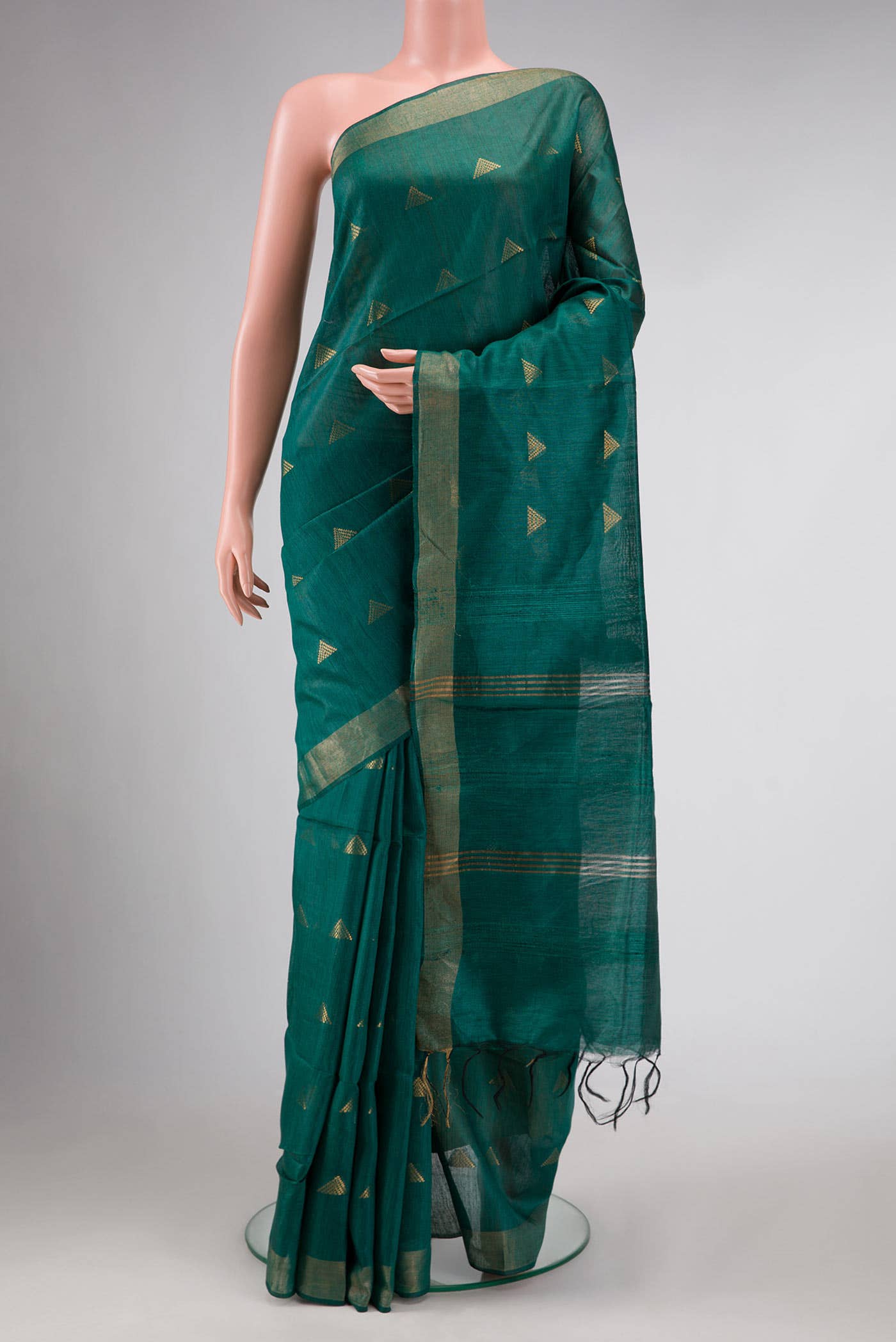Green Tussar Silk Saree